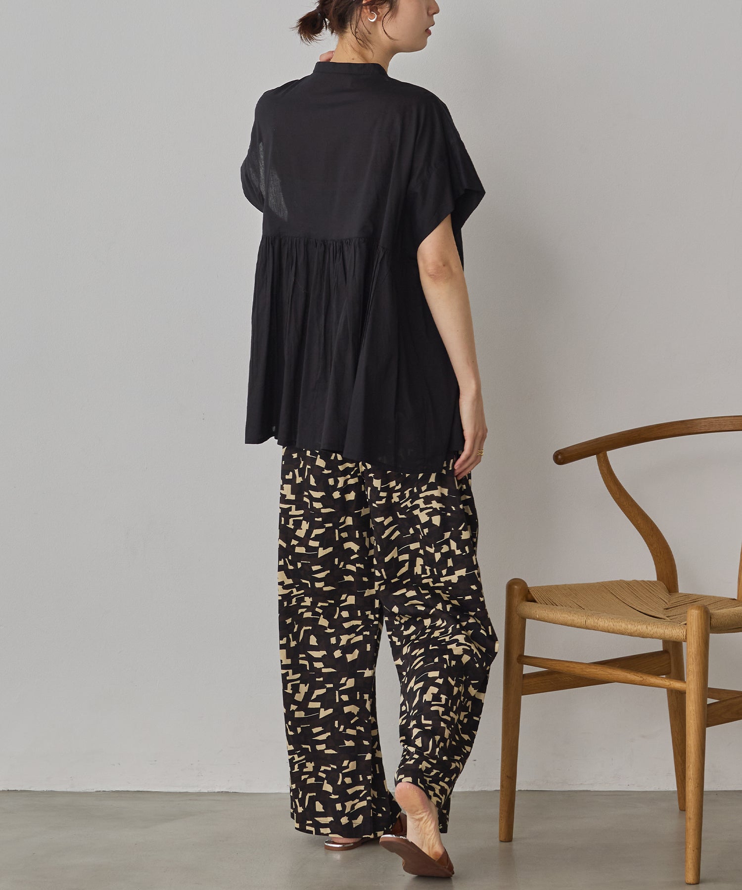 COTTON VOILE PINSTRIPE BLOUSE