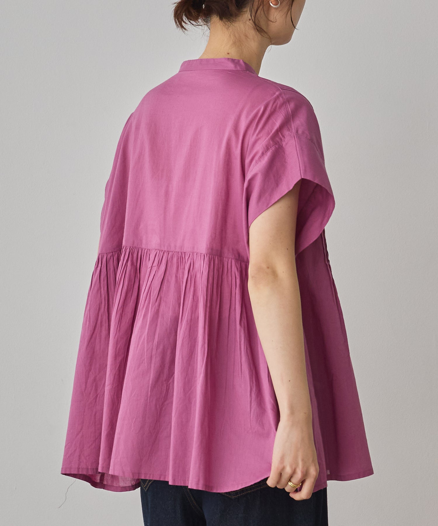 COTTON VOILE PINSTRIPE BLOUSE