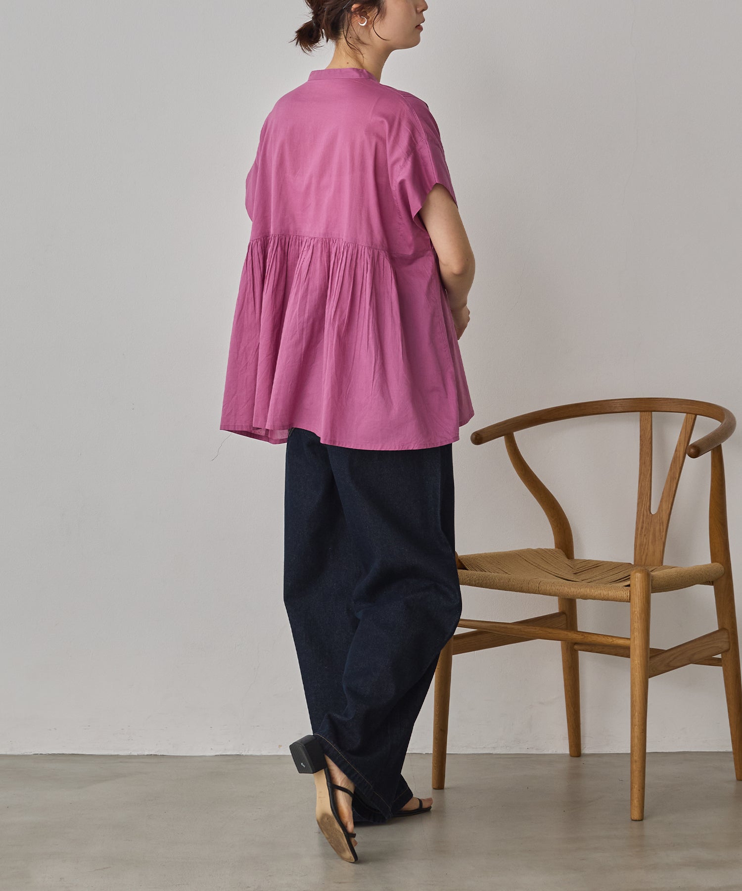 COTTON VOILE PINSTRIPE BLOUSE
