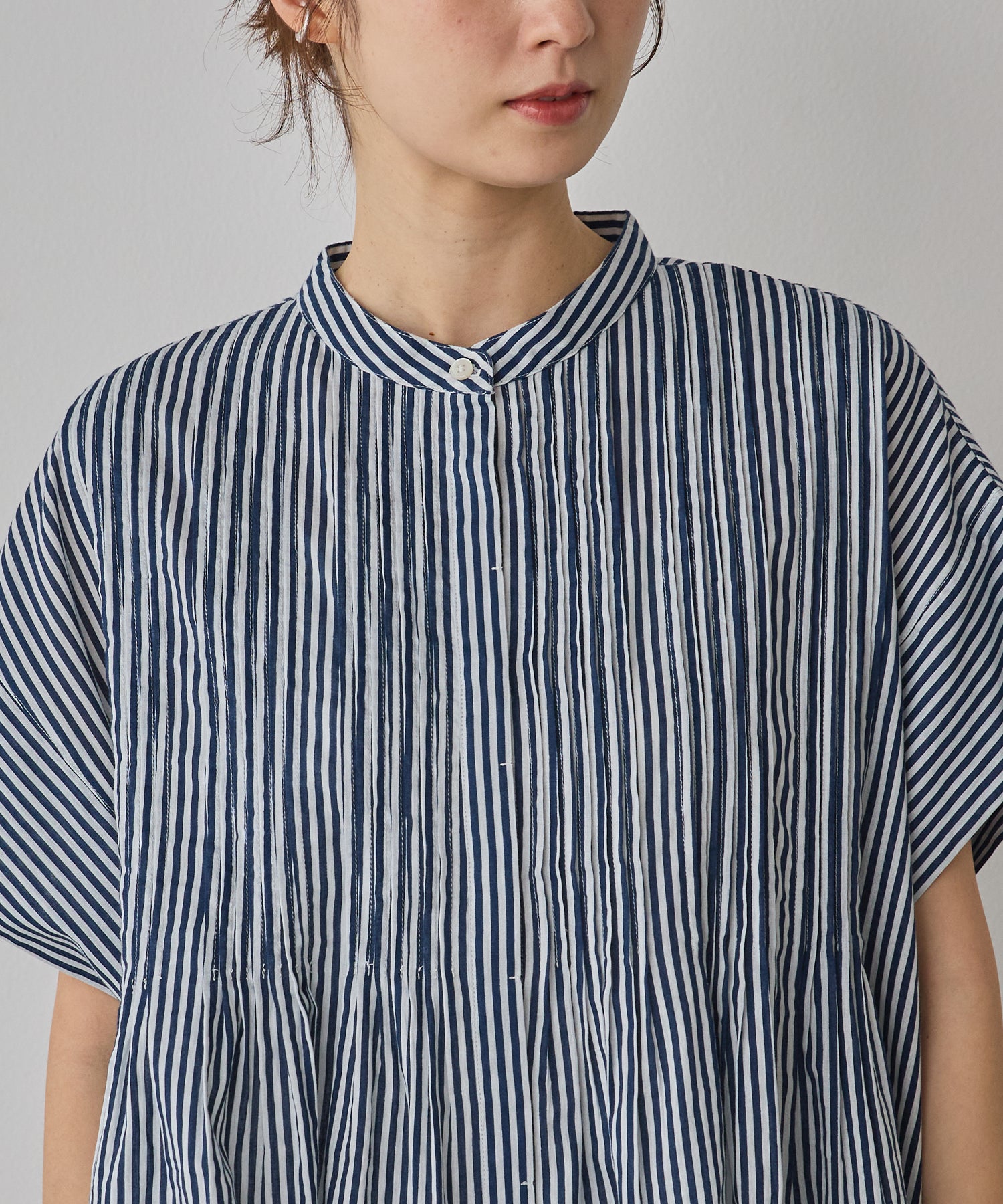 COTTON VOILE PINSTRIPE BLOUSE