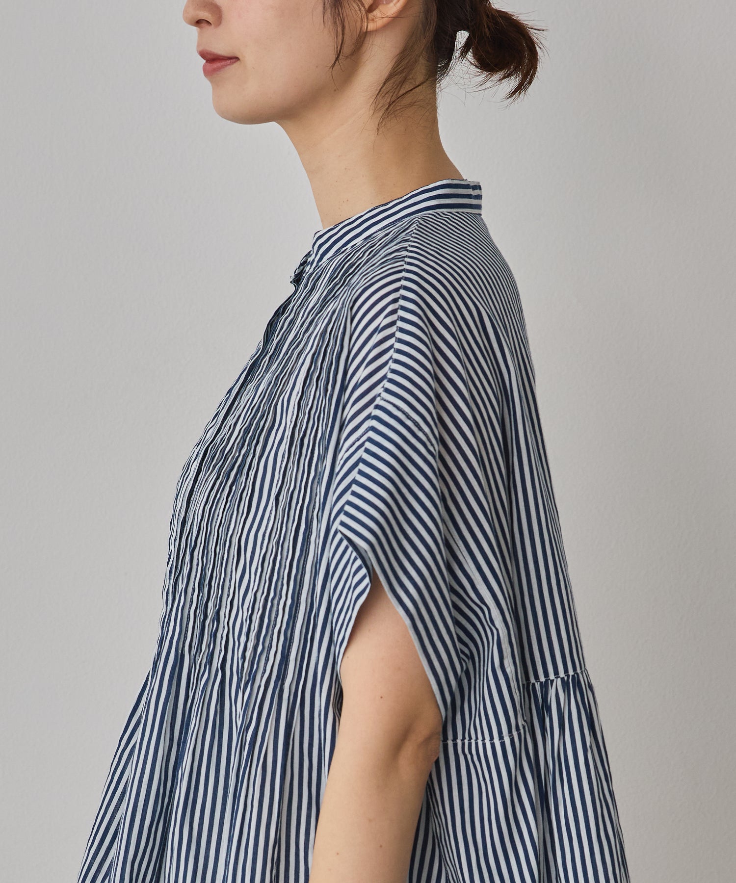 COTTON VOILE PINSTRIPE BLOUSE