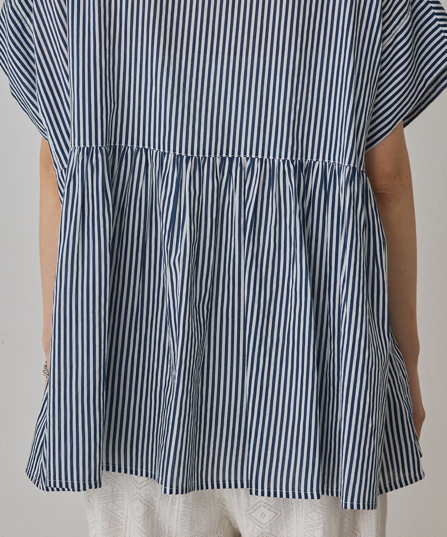 COTTON VOILE PINSTRIPE BLOUSE