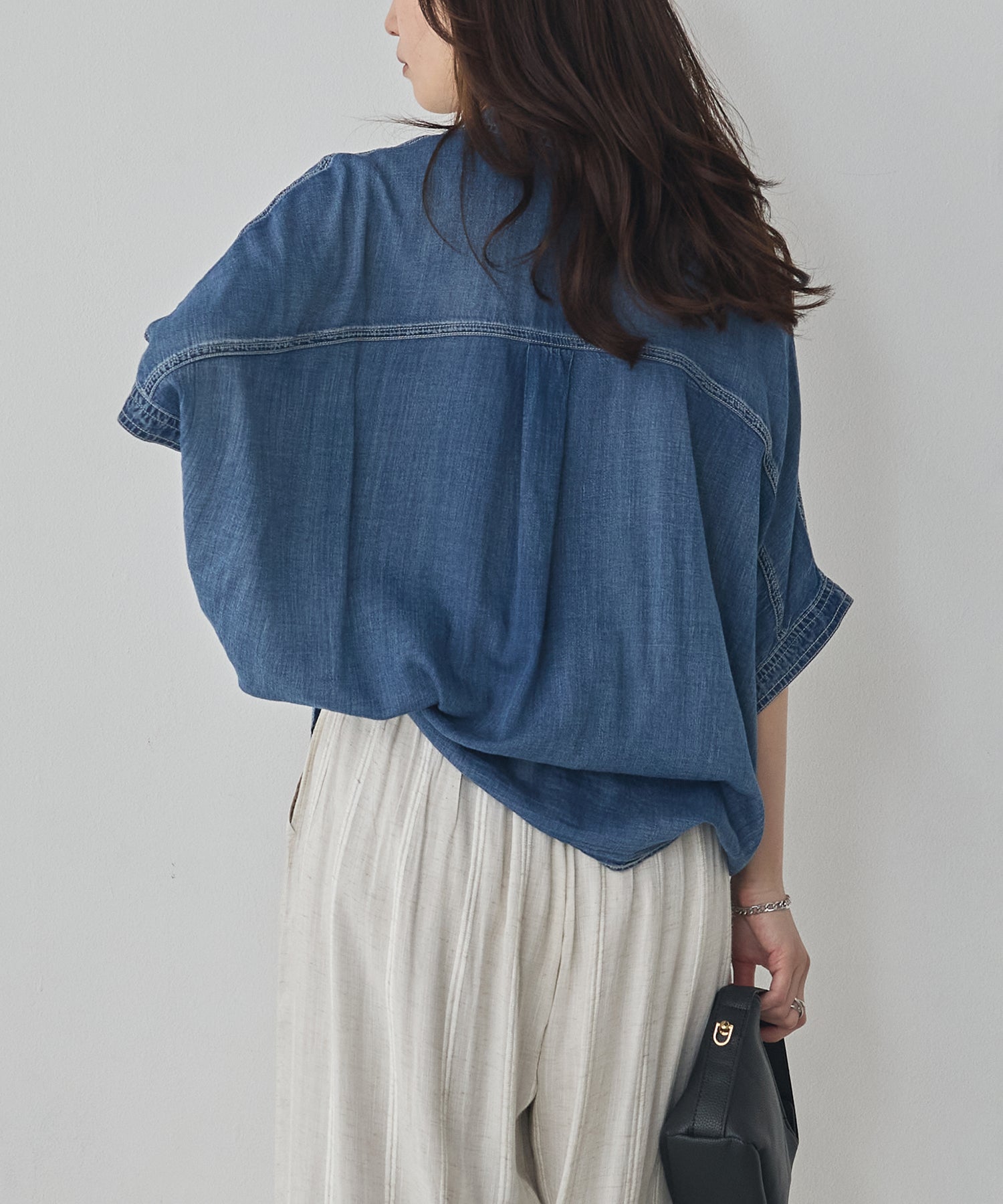 [PRE-ORDER]SHEER DENIM SHORT-SLEEVE SHIRT