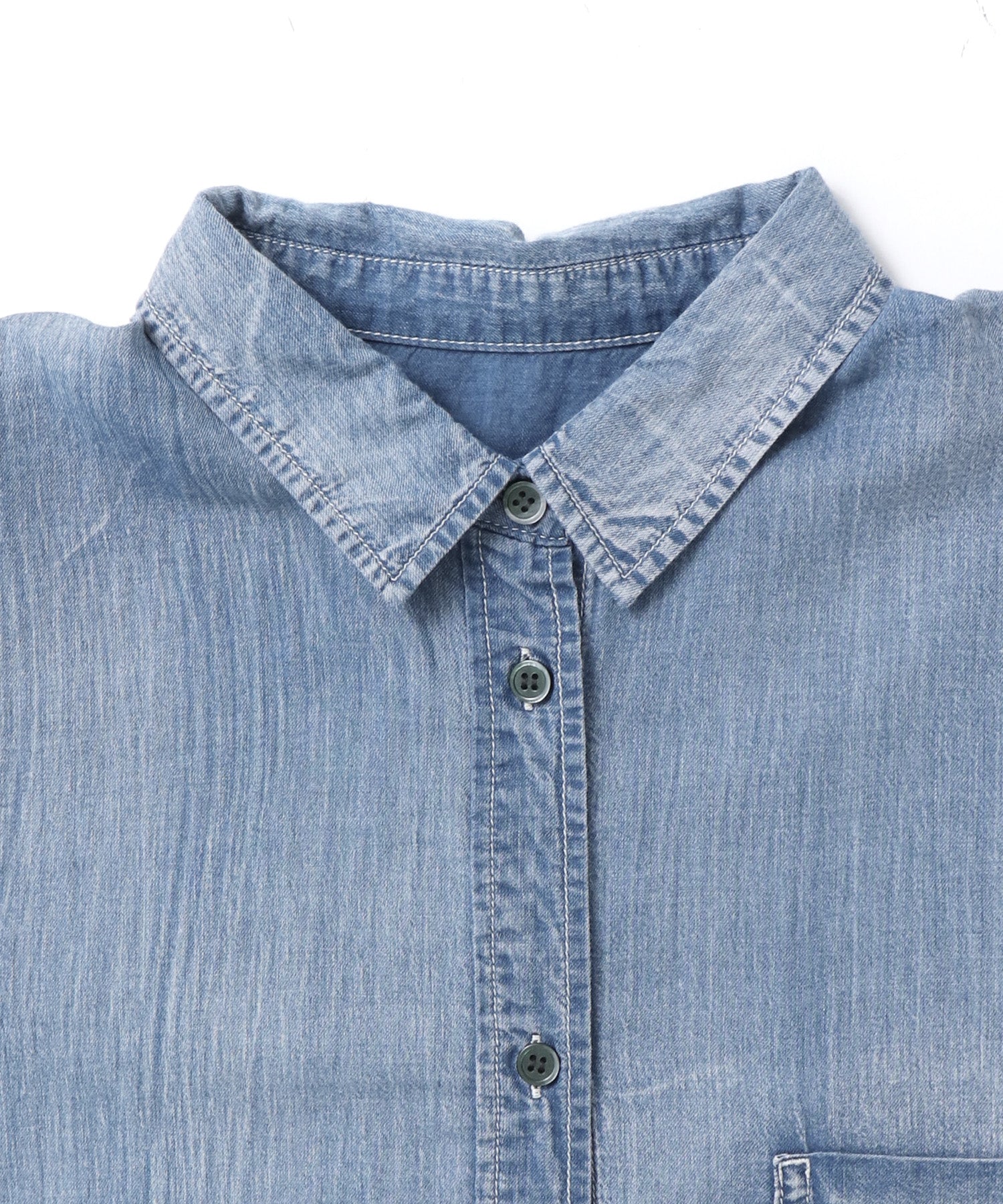 [PRE-ORDER]SHEER DENIM SHORT-SLEEVE SHIRT