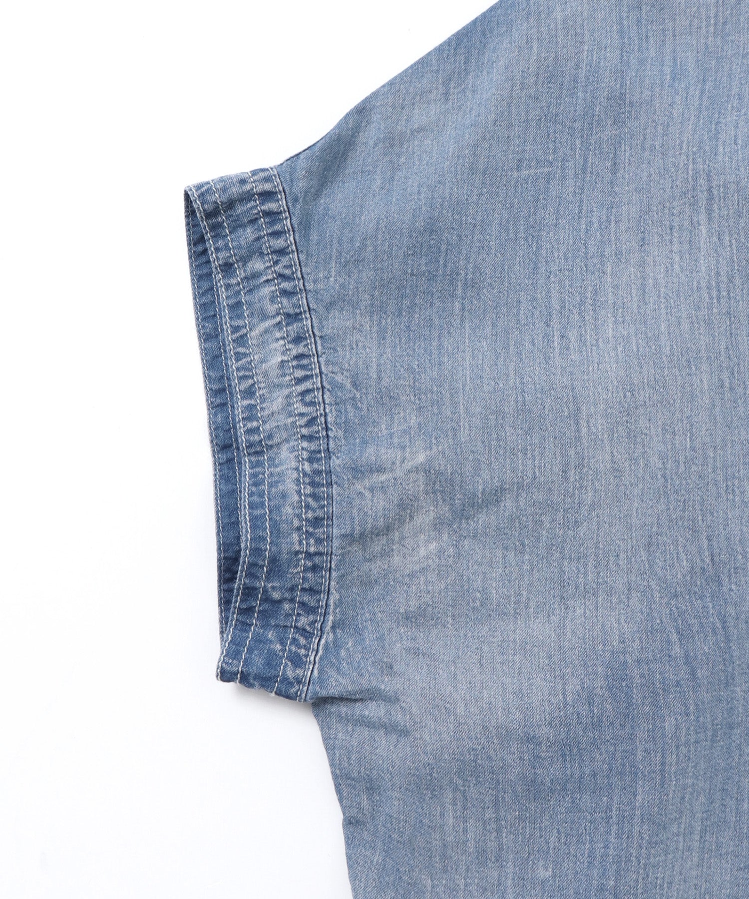 [PRE-ORDER]SHEER DENIM SHORT-SLEEVE SHIRT