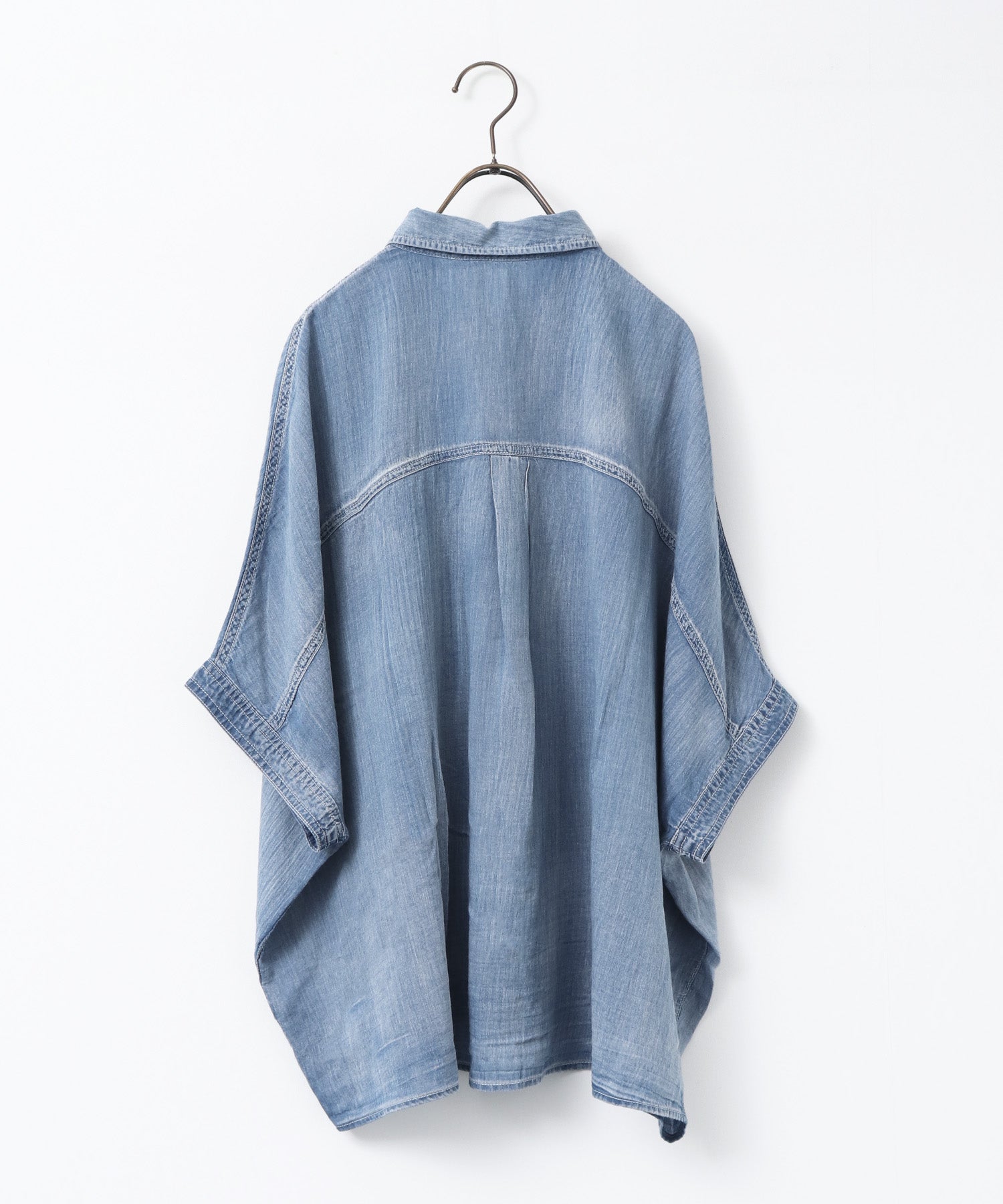 [PRE-ORDER]SHEER DENIM SHORT-SLEEVE SHIRT