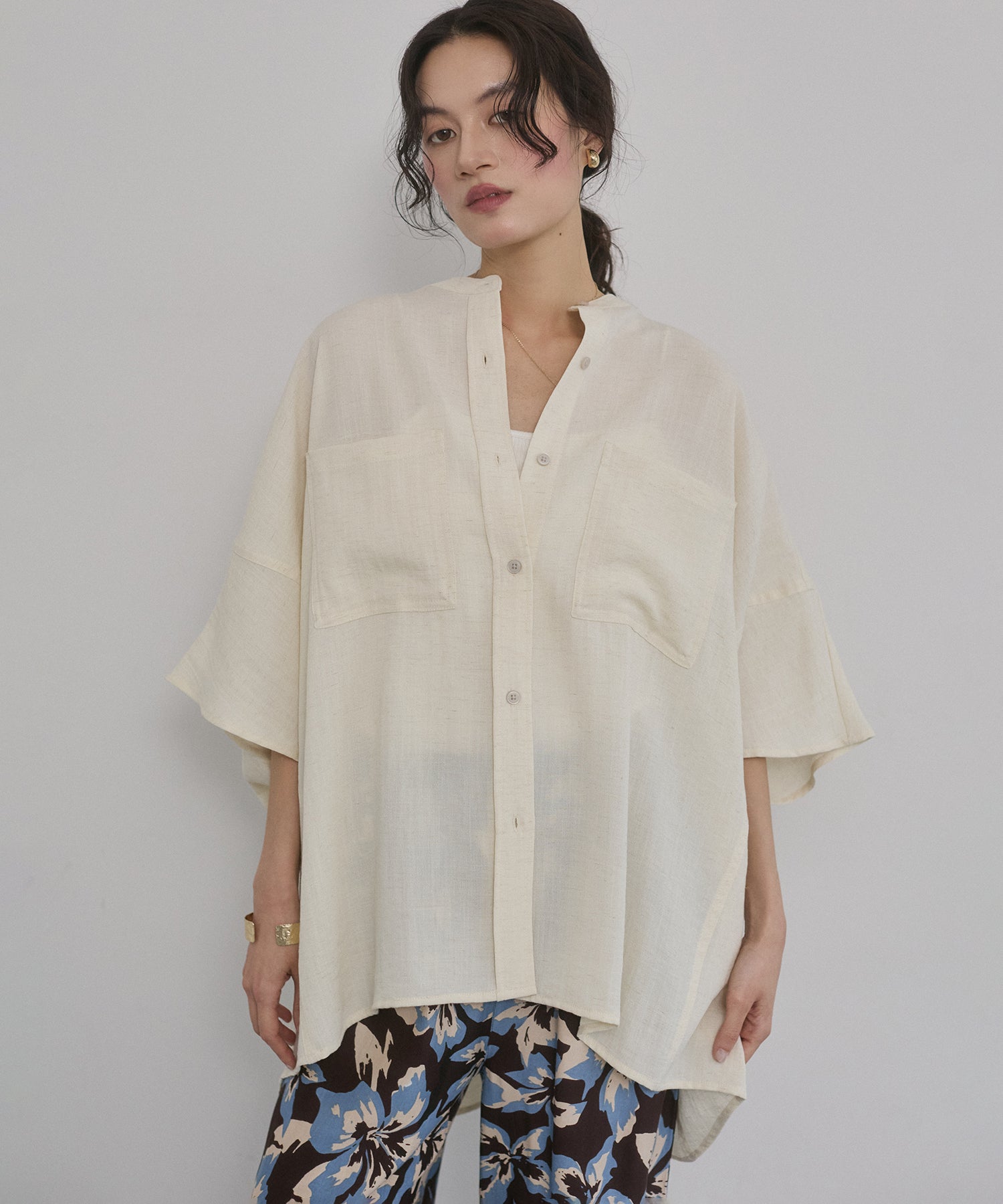 《PRE-ORDER》LINEN-RAYON DOLMAN OVERSHIRT