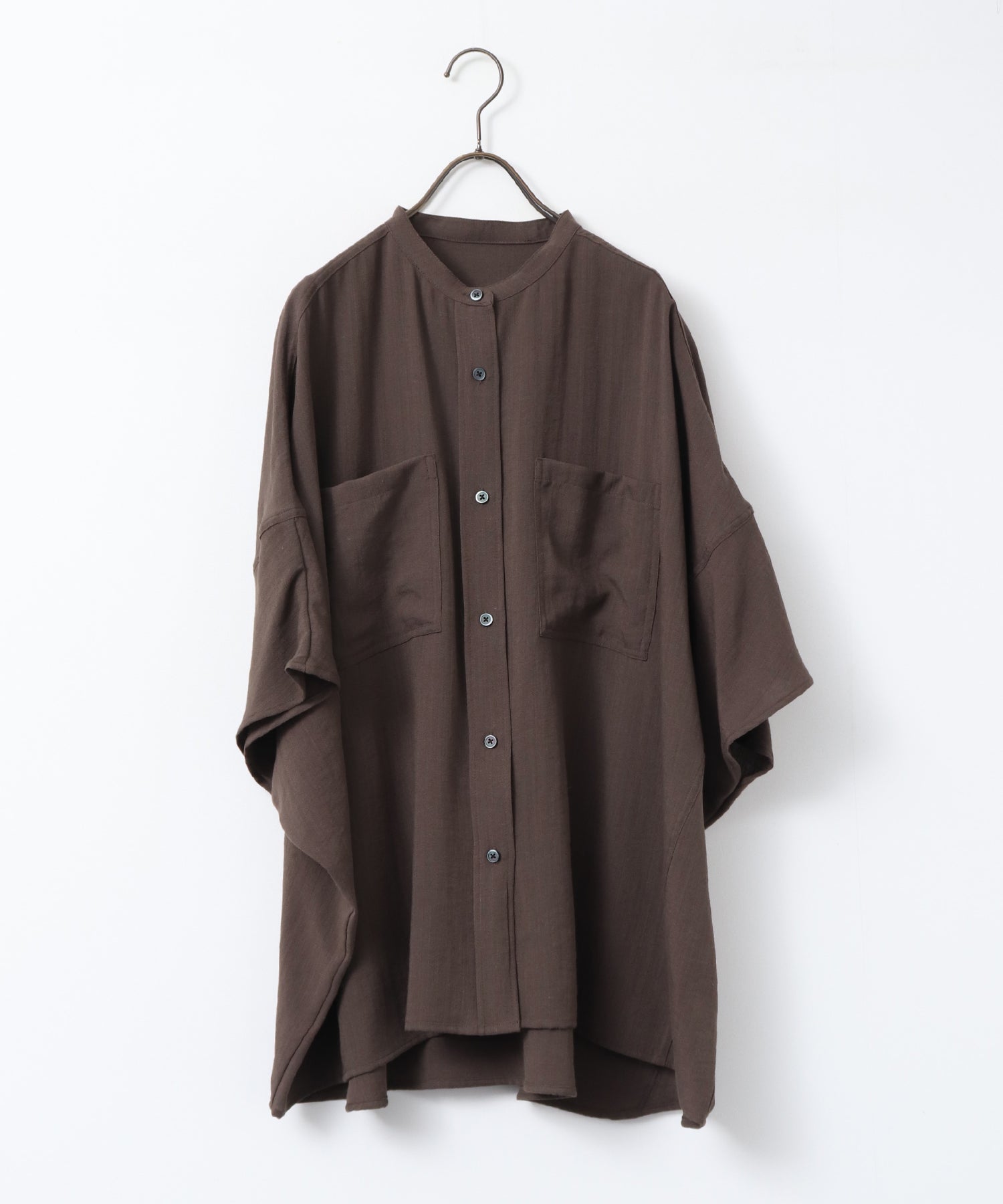 LINEN-RAYON DOLMAN OVERSHIRT