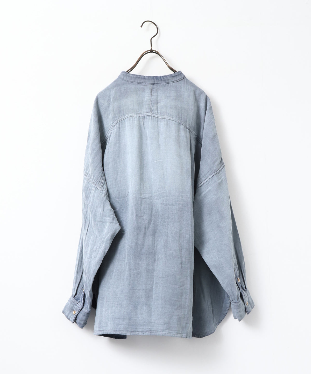 BAND-COLLAR DOUBLE-GAUZE SHIRT