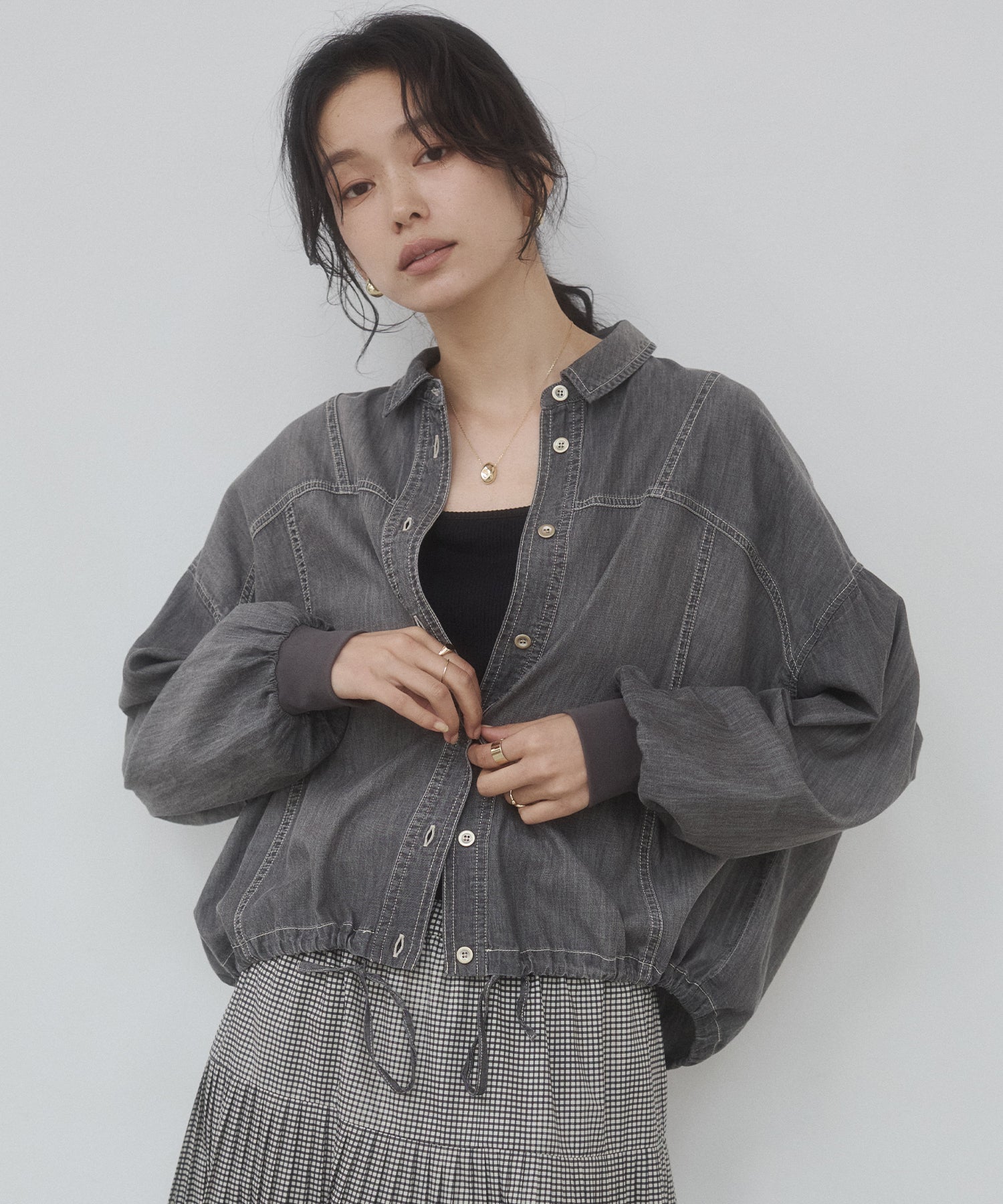 SHEER DENIM SHIRT JACKET