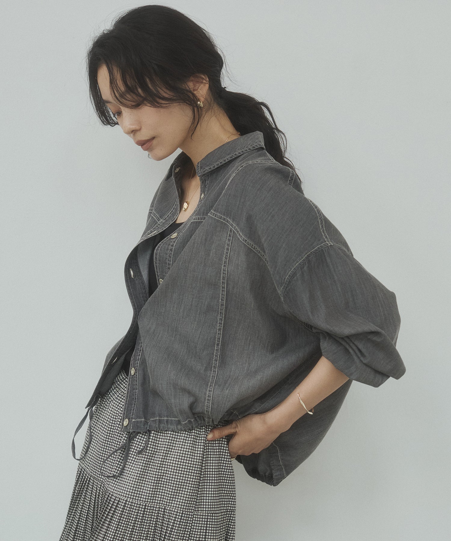 SHEER DENIM SHIRT JACKET