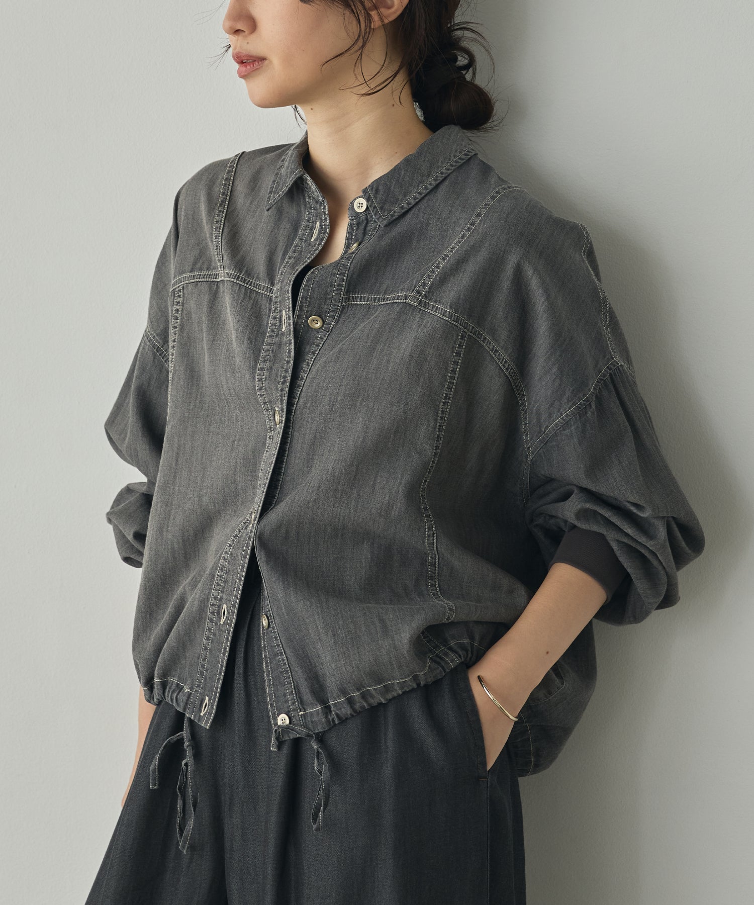 SHEER DENIM SHIRT JACKET