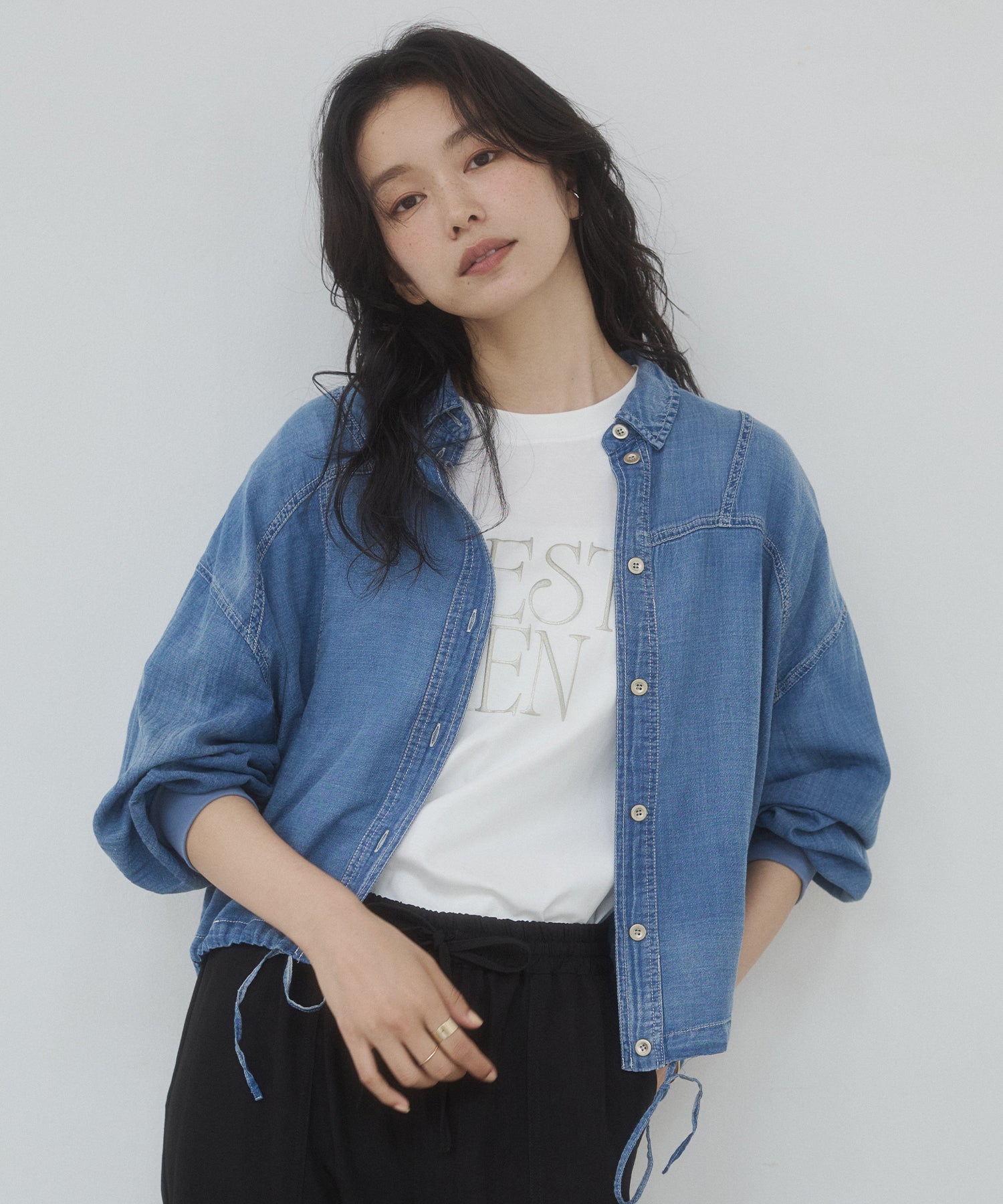 SHEER DENIM SHIRT JACKET