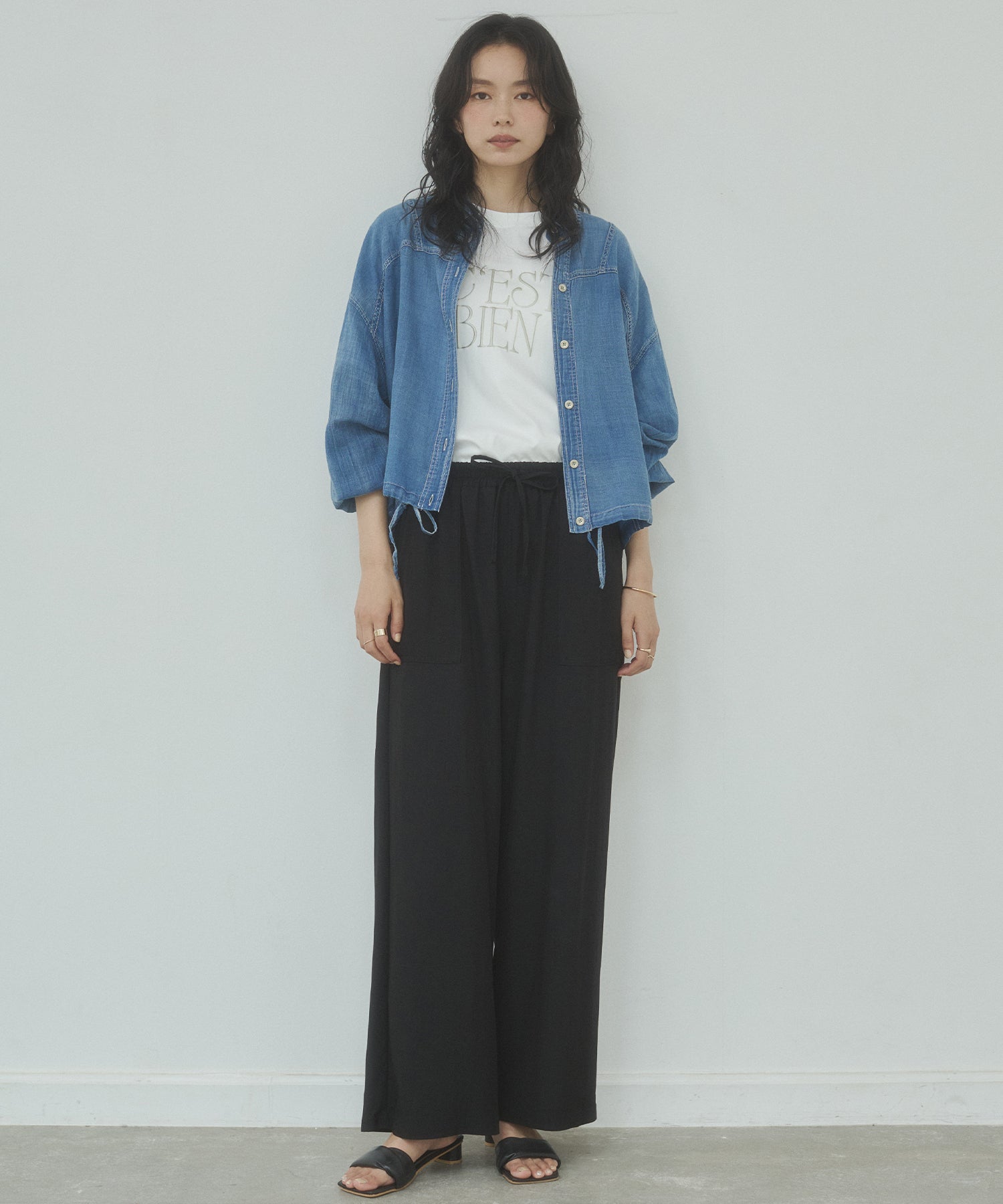 SHEER DENIM SHIRT JACKET