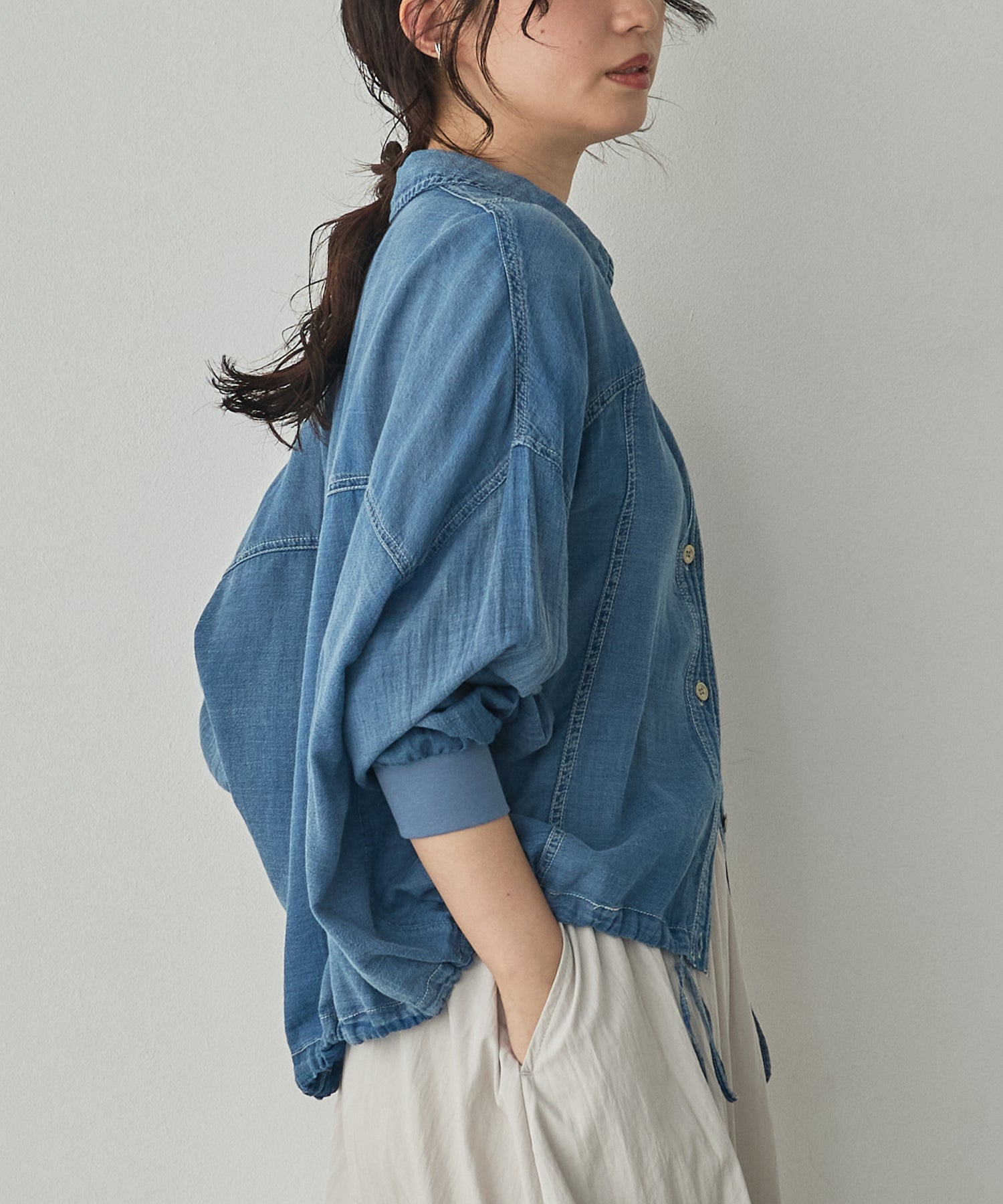 SHEER DENIM SHIRT JACKET