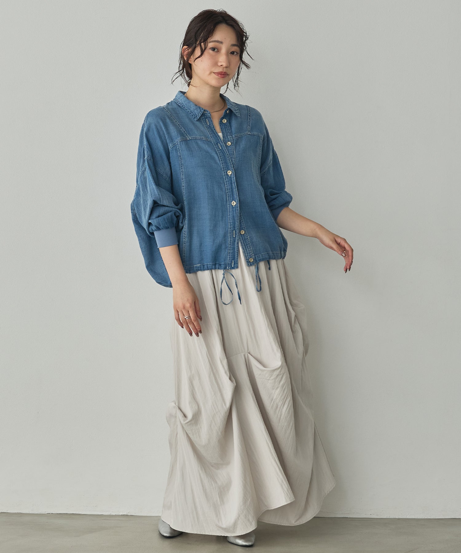 SHEER DENIM SHIRT JACKET