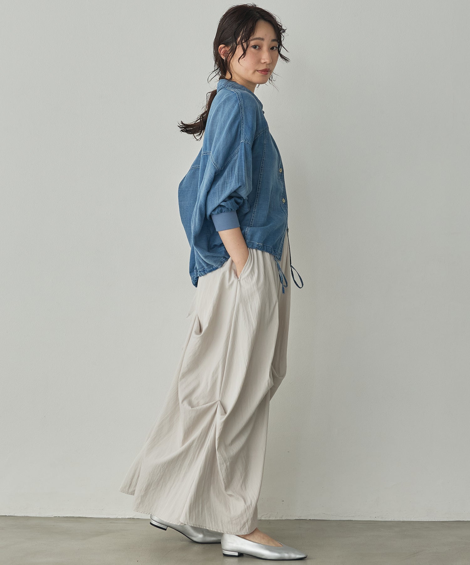 SHEER DENIM SHIRT JACKET