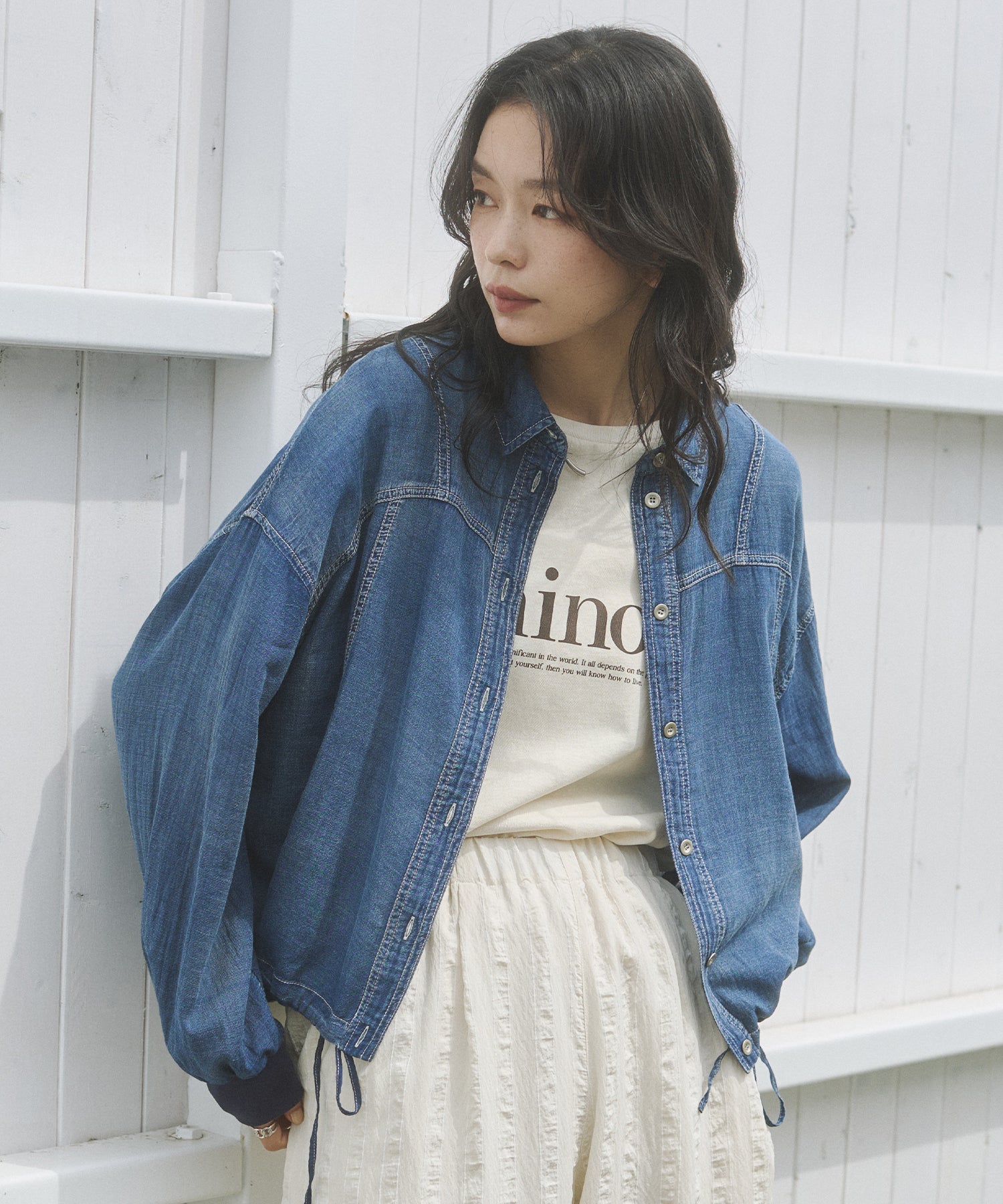SHEER DENIM SHIRT JACKET