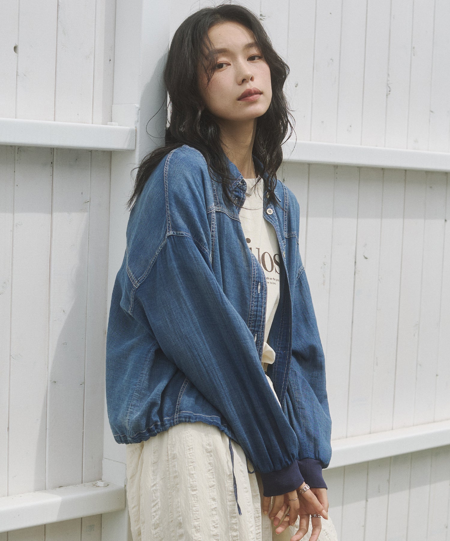 SHEER DENIM SHIRT JACKET