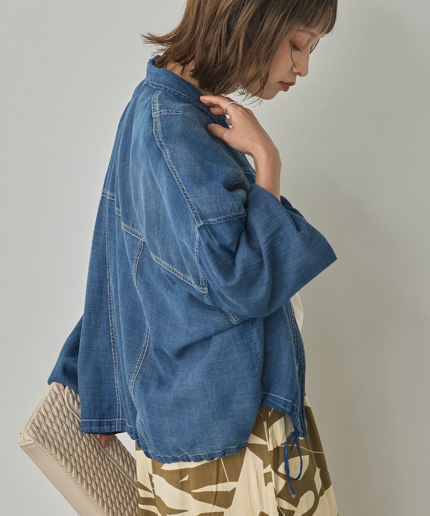 SHEER DENIM SHIRT JACKET