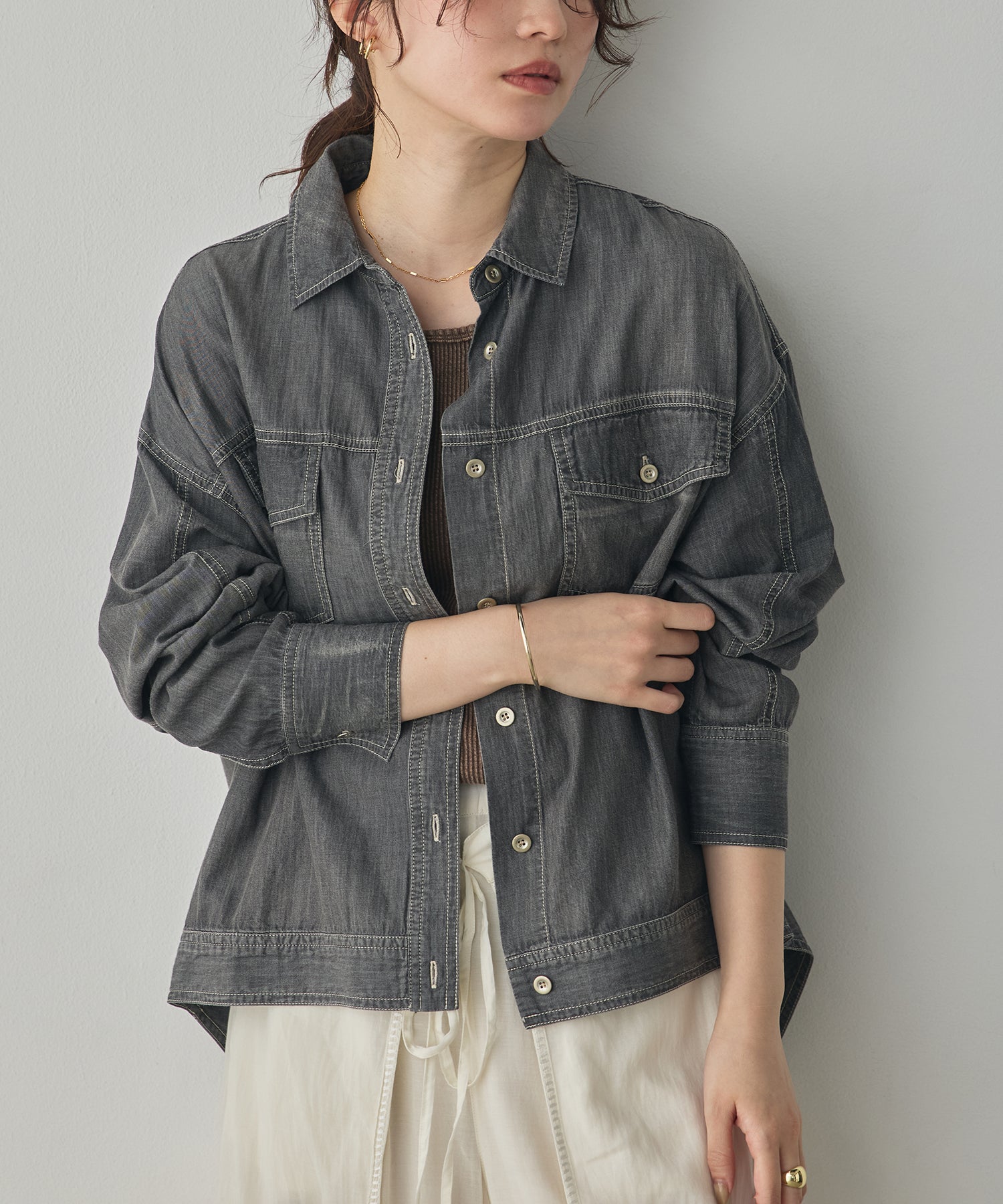 SHEER DENIM OVERSHIRT