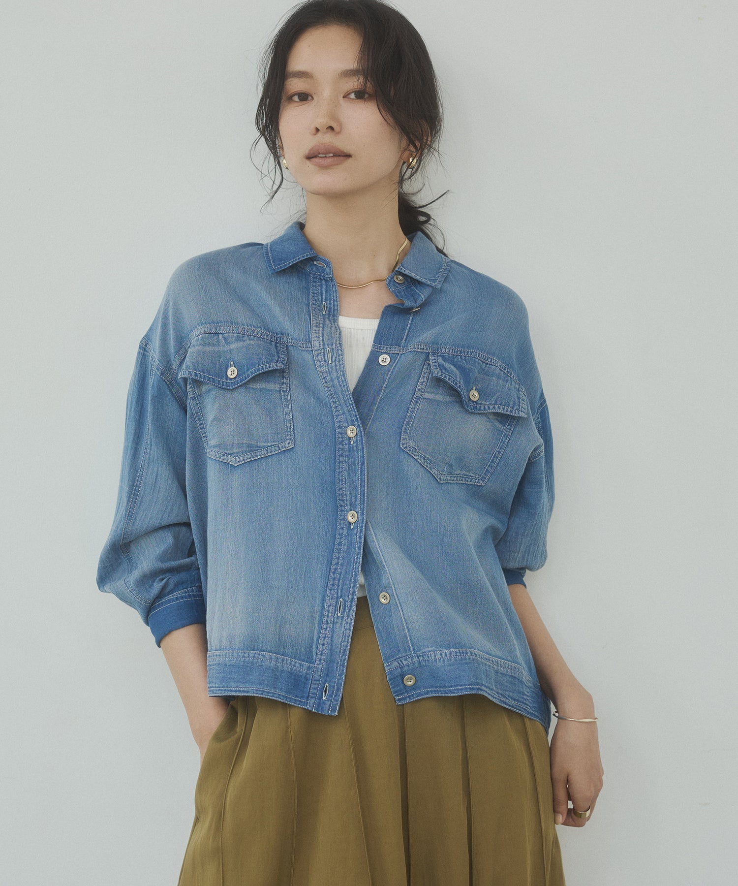SHEER DENIM OVERSHIRT