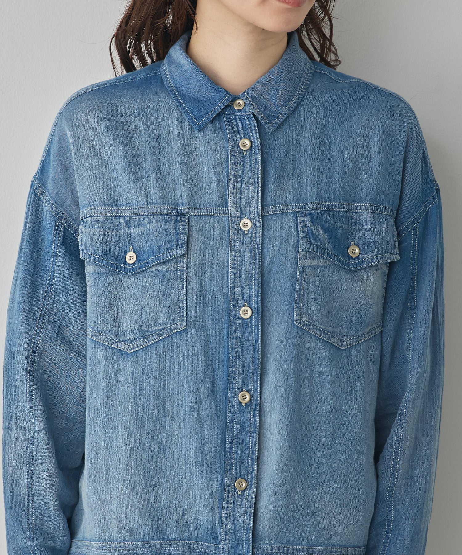 SHEER DENIM OVERSHIRT