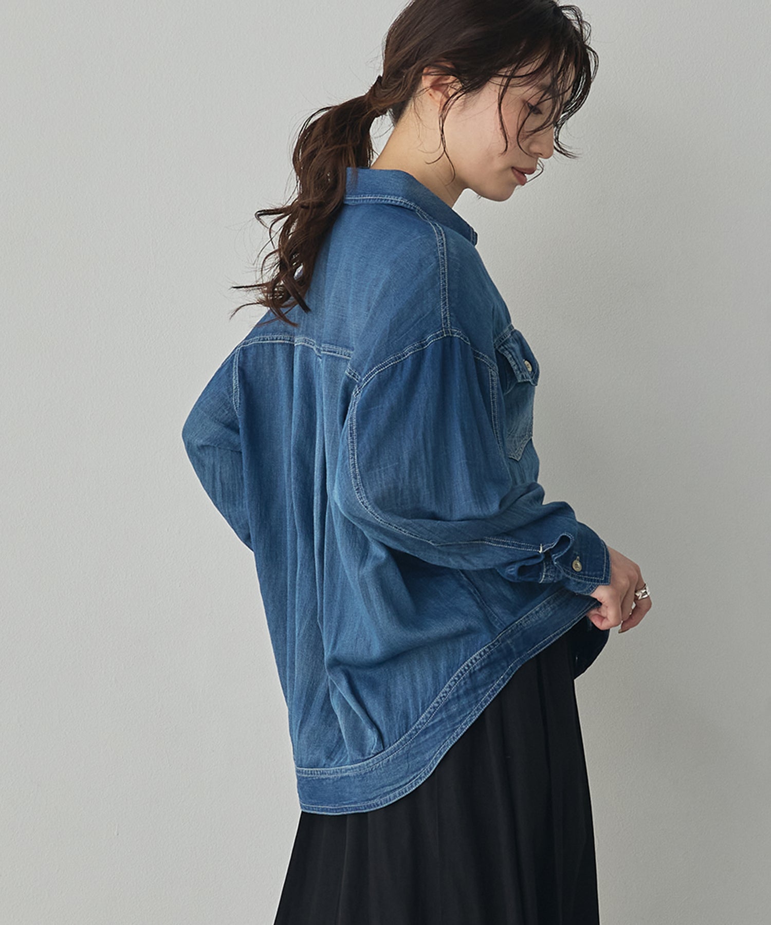 SHEER DENIM OVERSHIRT