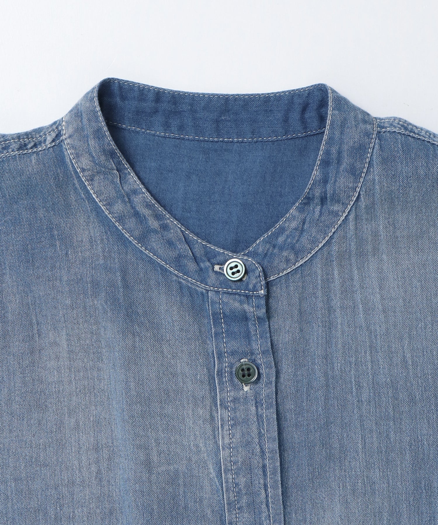 [PRE-ORDER]SHEER DENIM OVERSIZED SHORT-SLEEVE SHIRT