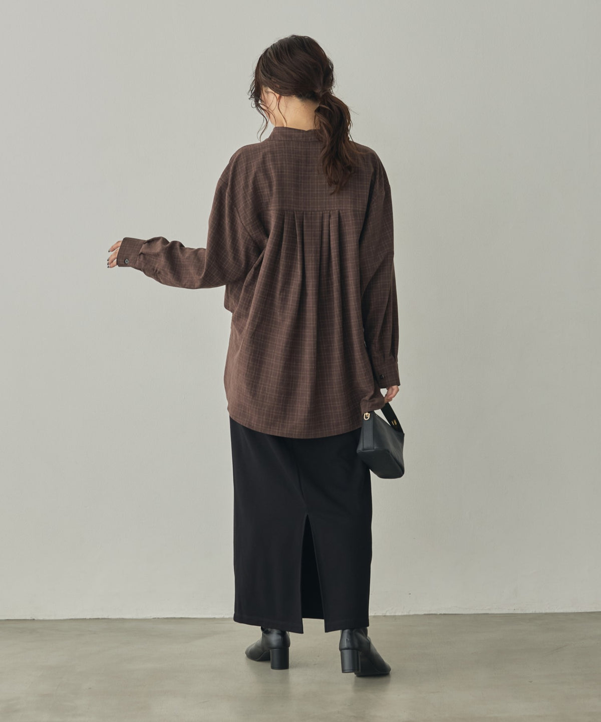 VINTAGE-STYLE PRINTED GATHERED SHIRT