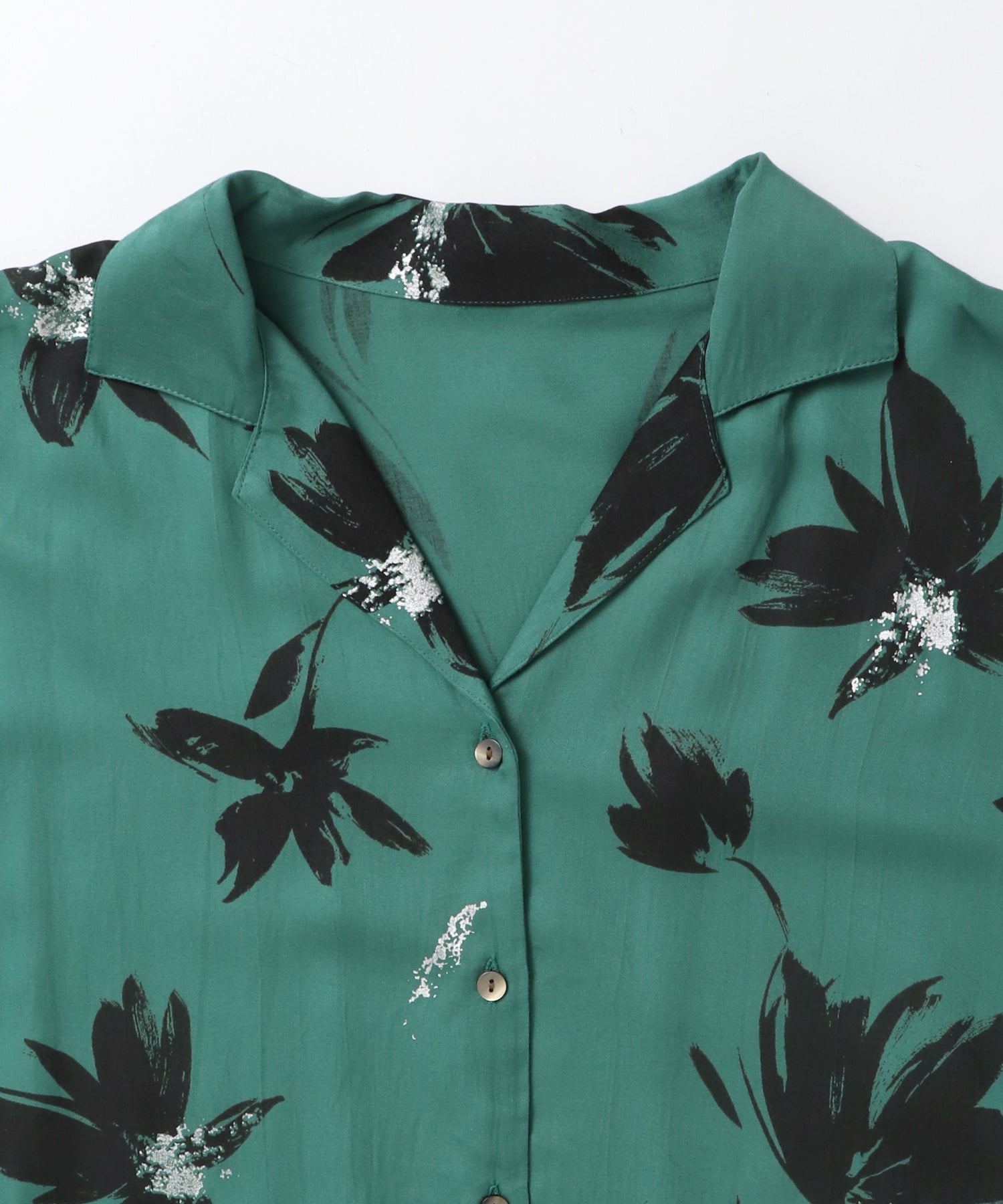 RAYON PATTERNED OPEN-NECK SHIRT