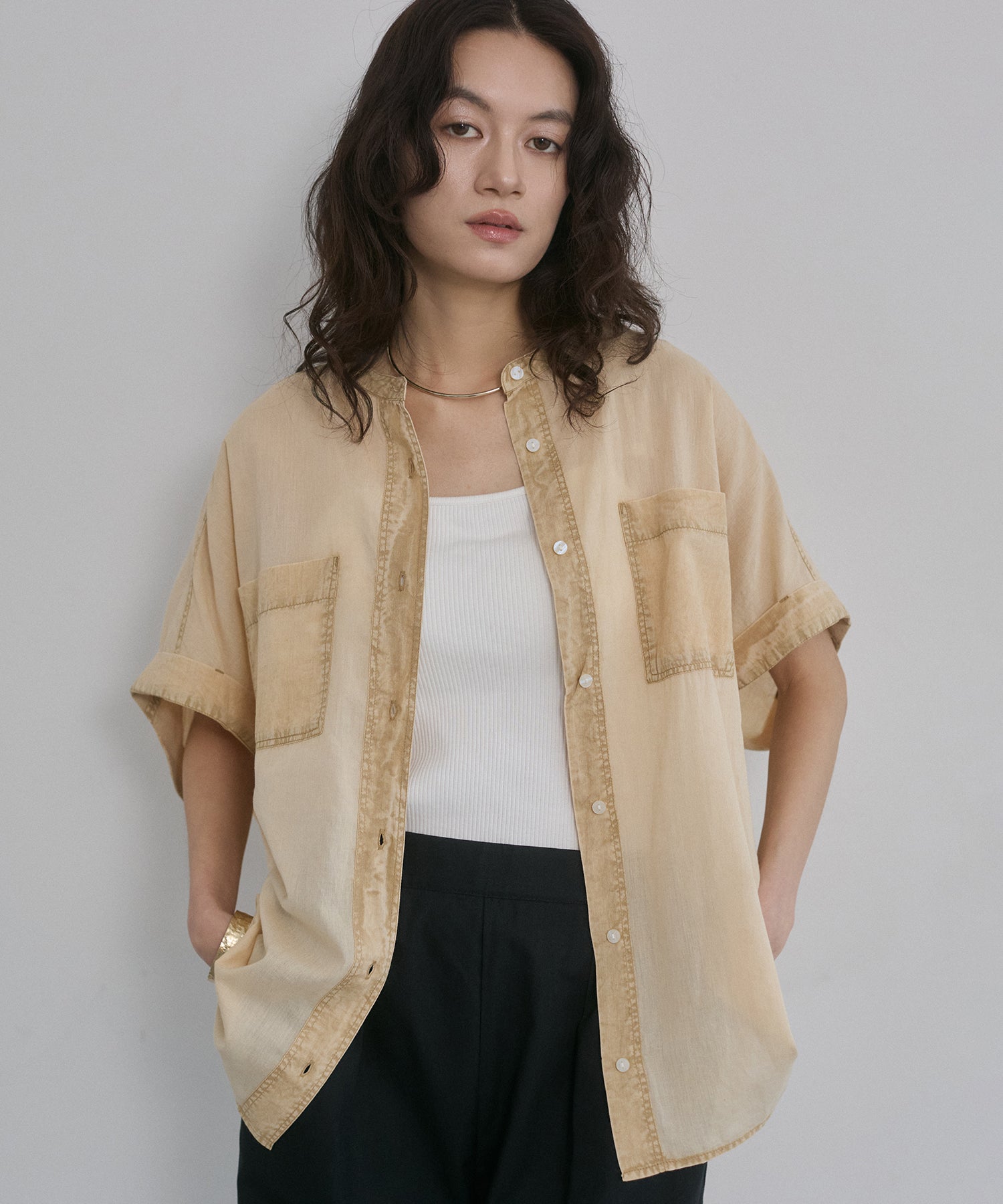 ACID-WASH SHORT-SLEEVE SHIRT