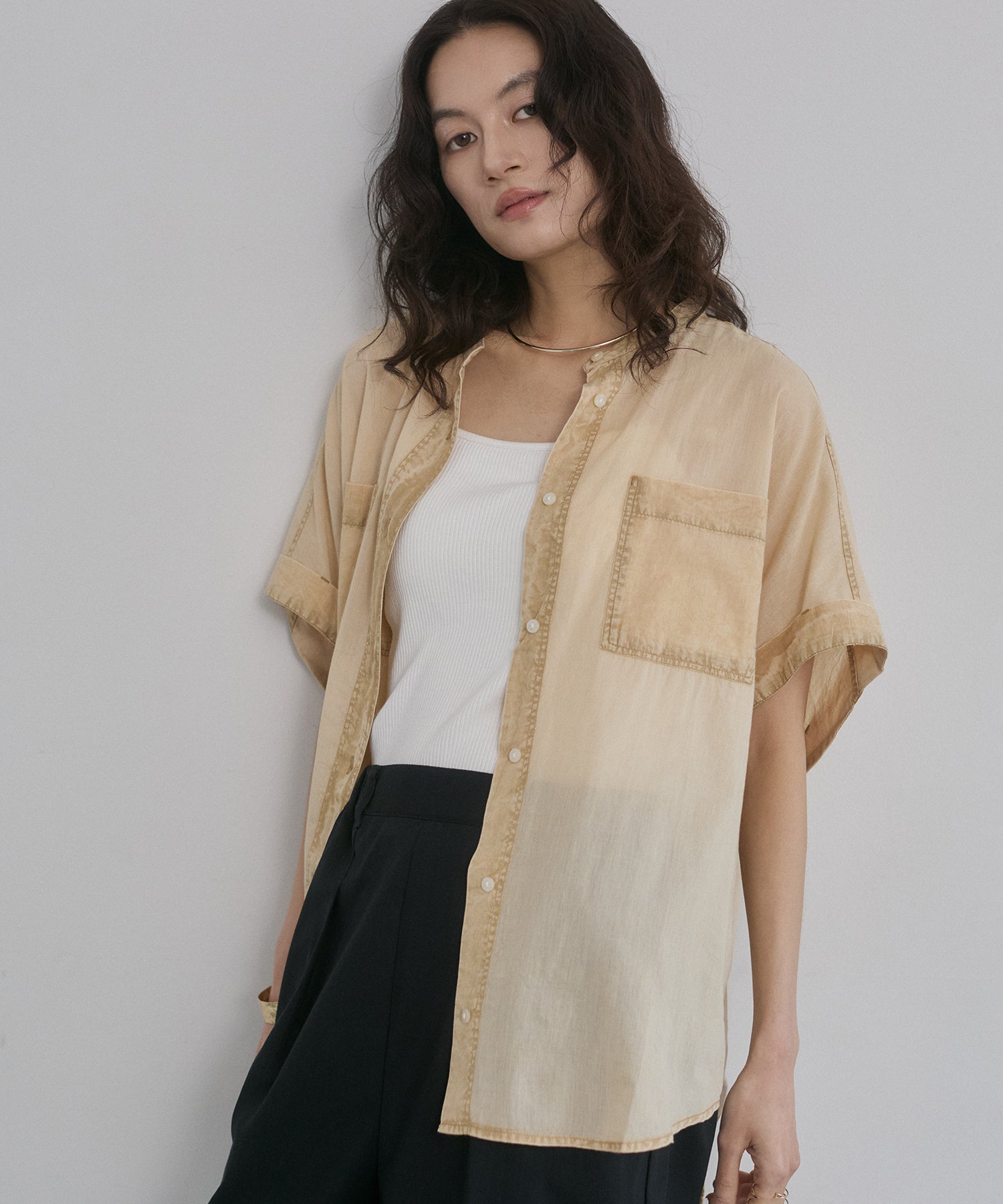 ACID-WASH SHORT-SLEEVE SHIRT