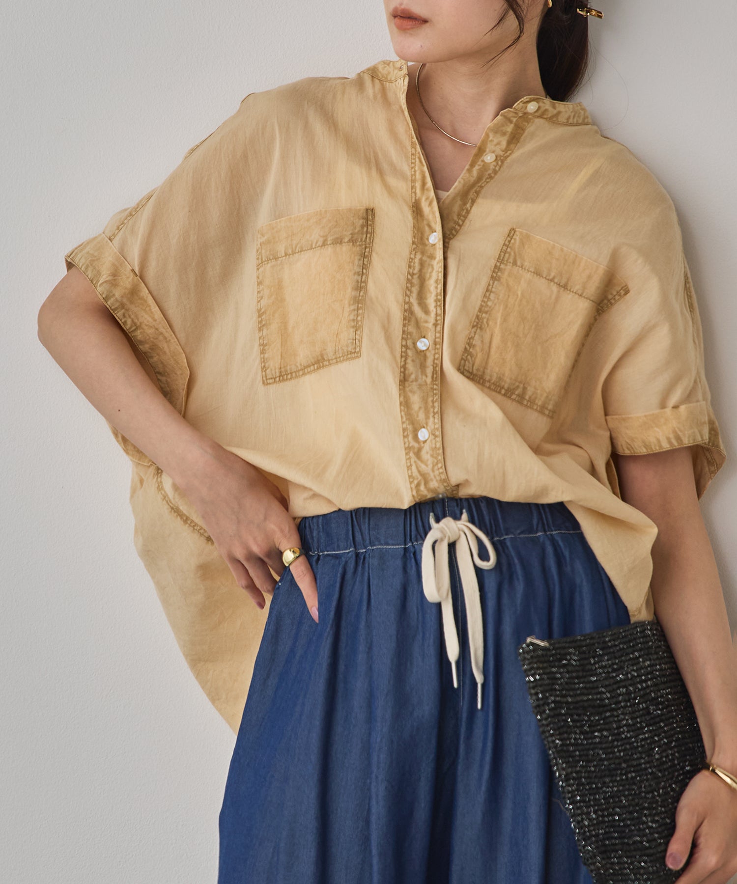 ACID-WASH SHORT-SLEEVE SHIRT