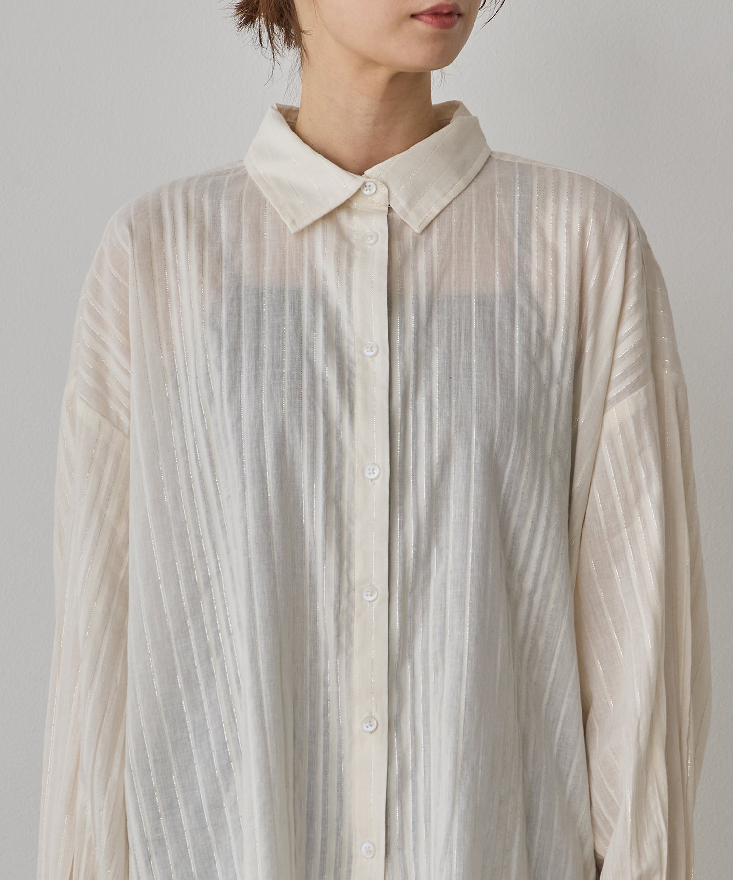 STRIPE BACK-OPEN SHIRT
