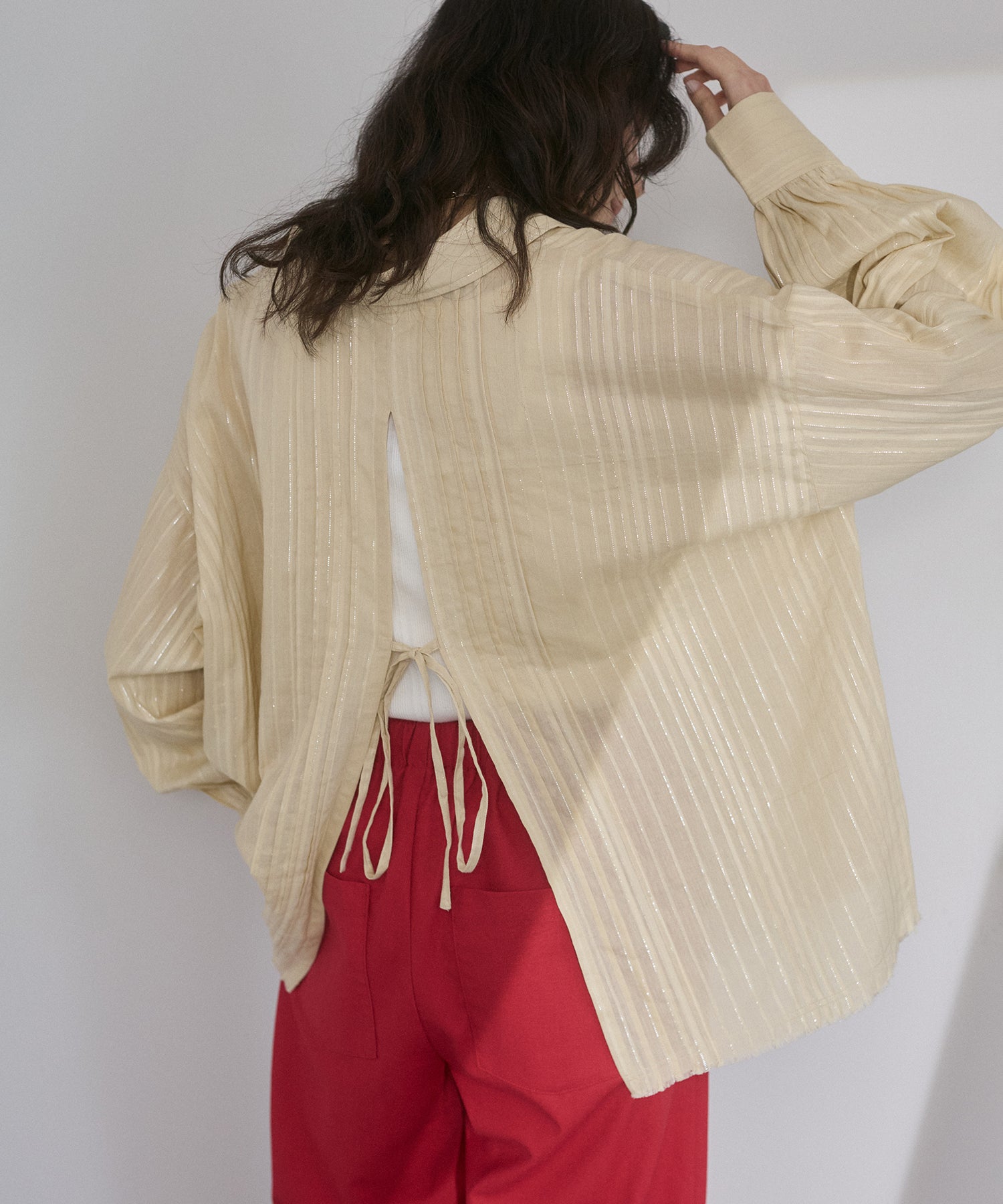 STRIPE BACK-OPEN SHIRT