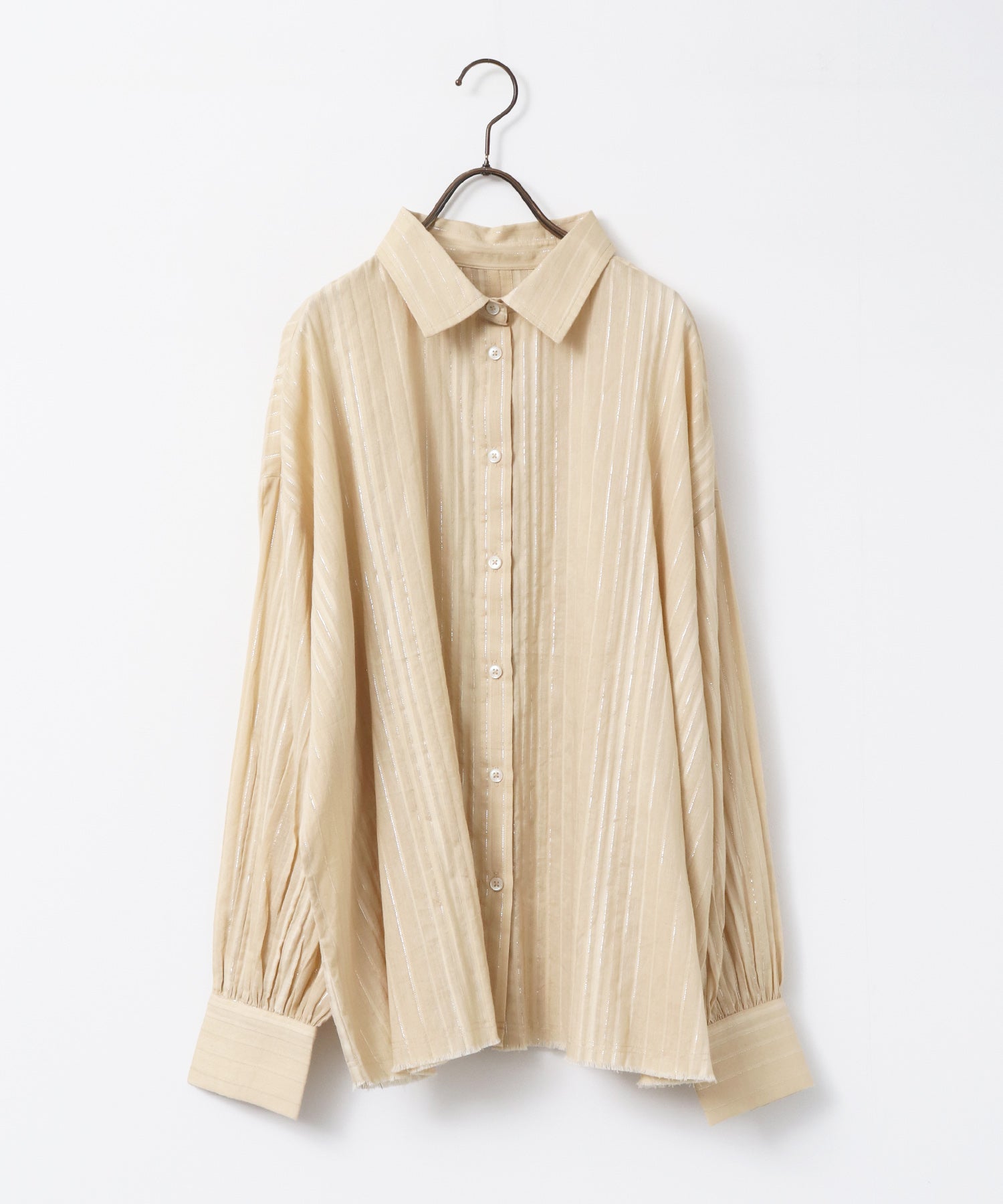 STRIPE BACK-OPEN SHIRT
