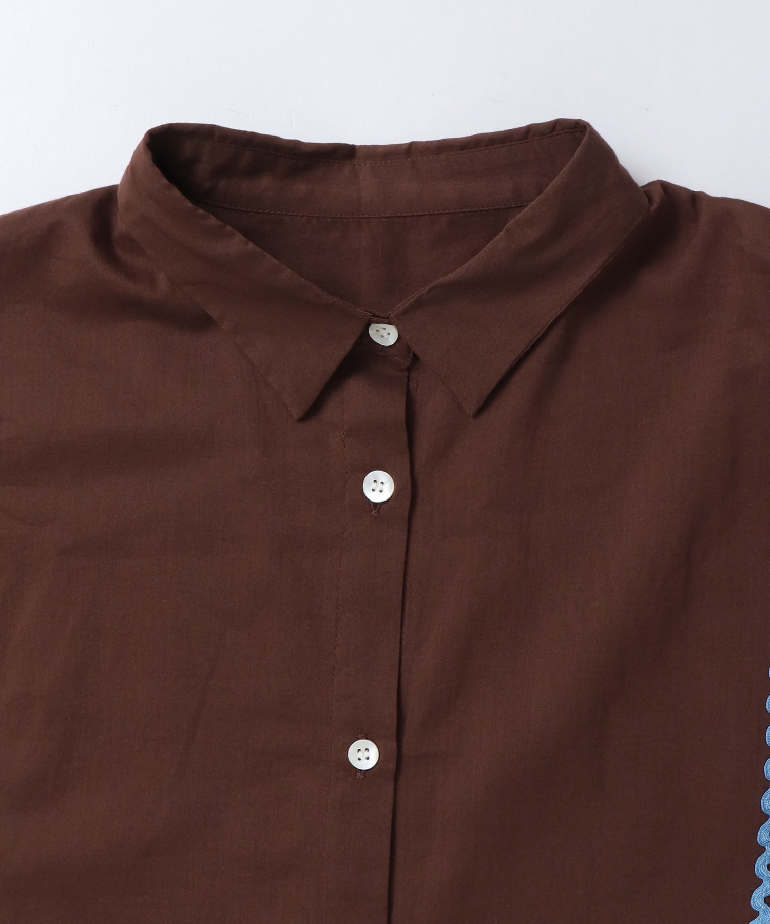 コットンボイル 配色ラインシャツ