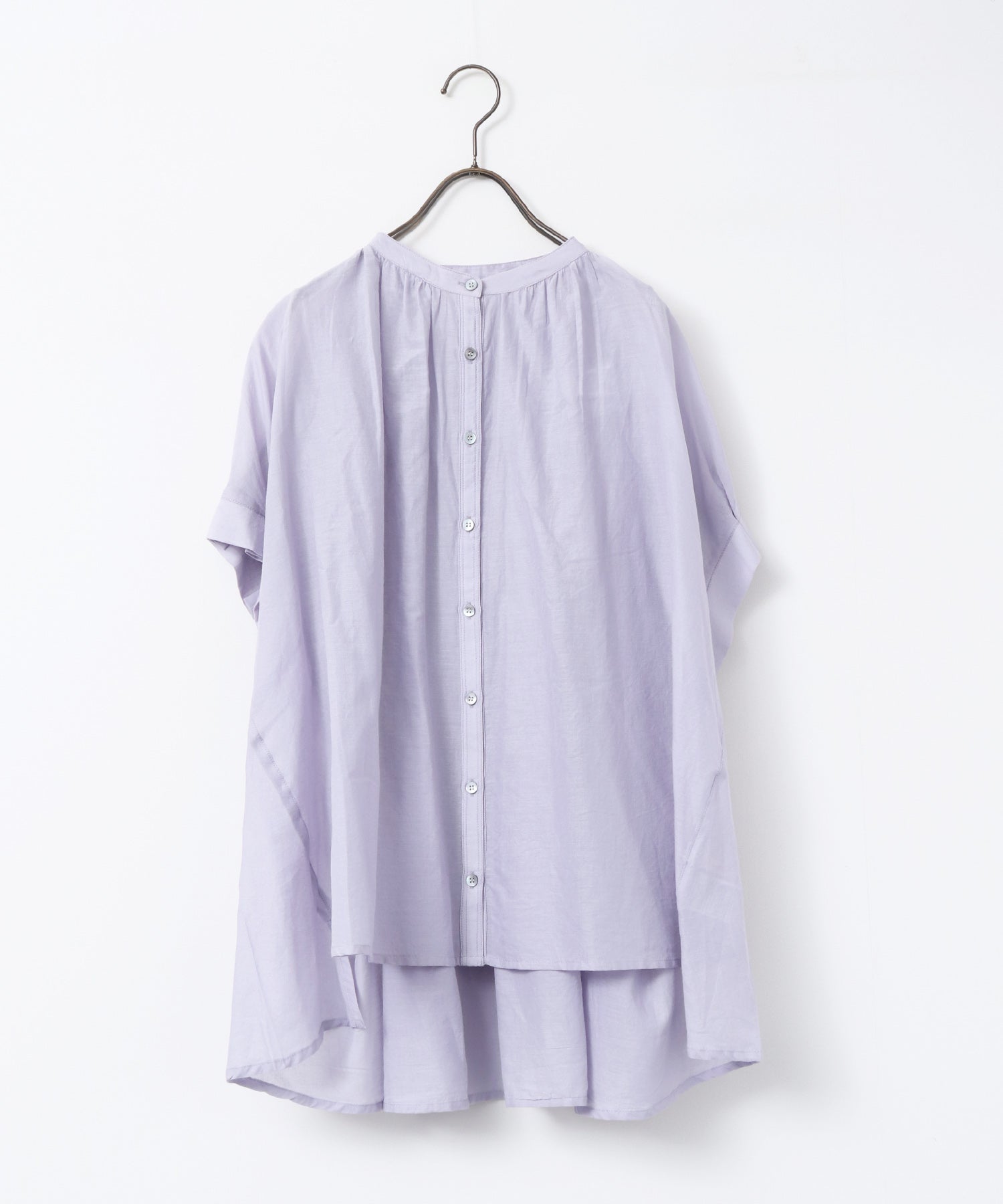 EMBROIDERED PANELS COTTON VOILE BLOUSE