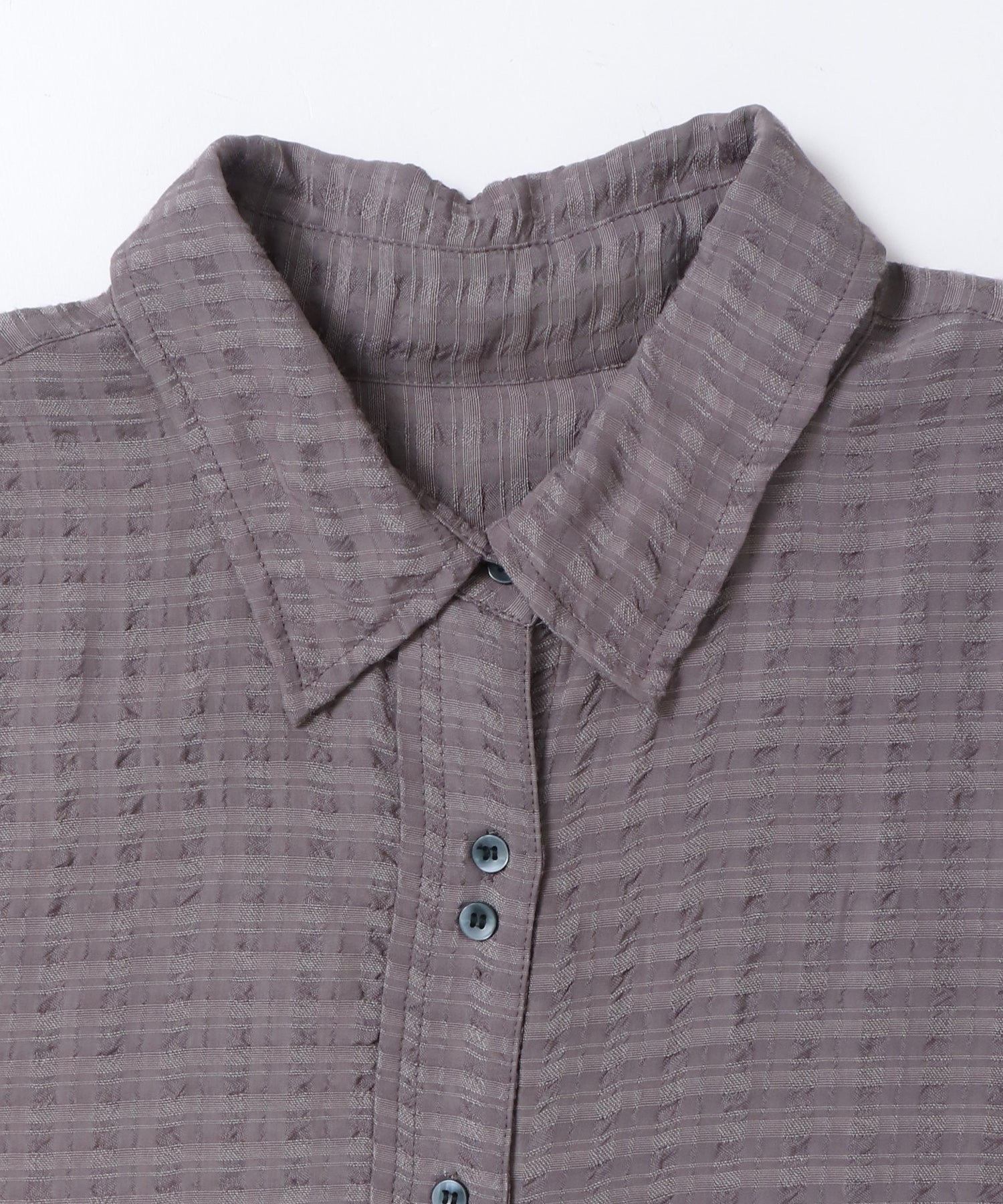 DOBBY CHECK 2-WAY SLEEVE OVERSIZED SHIRT