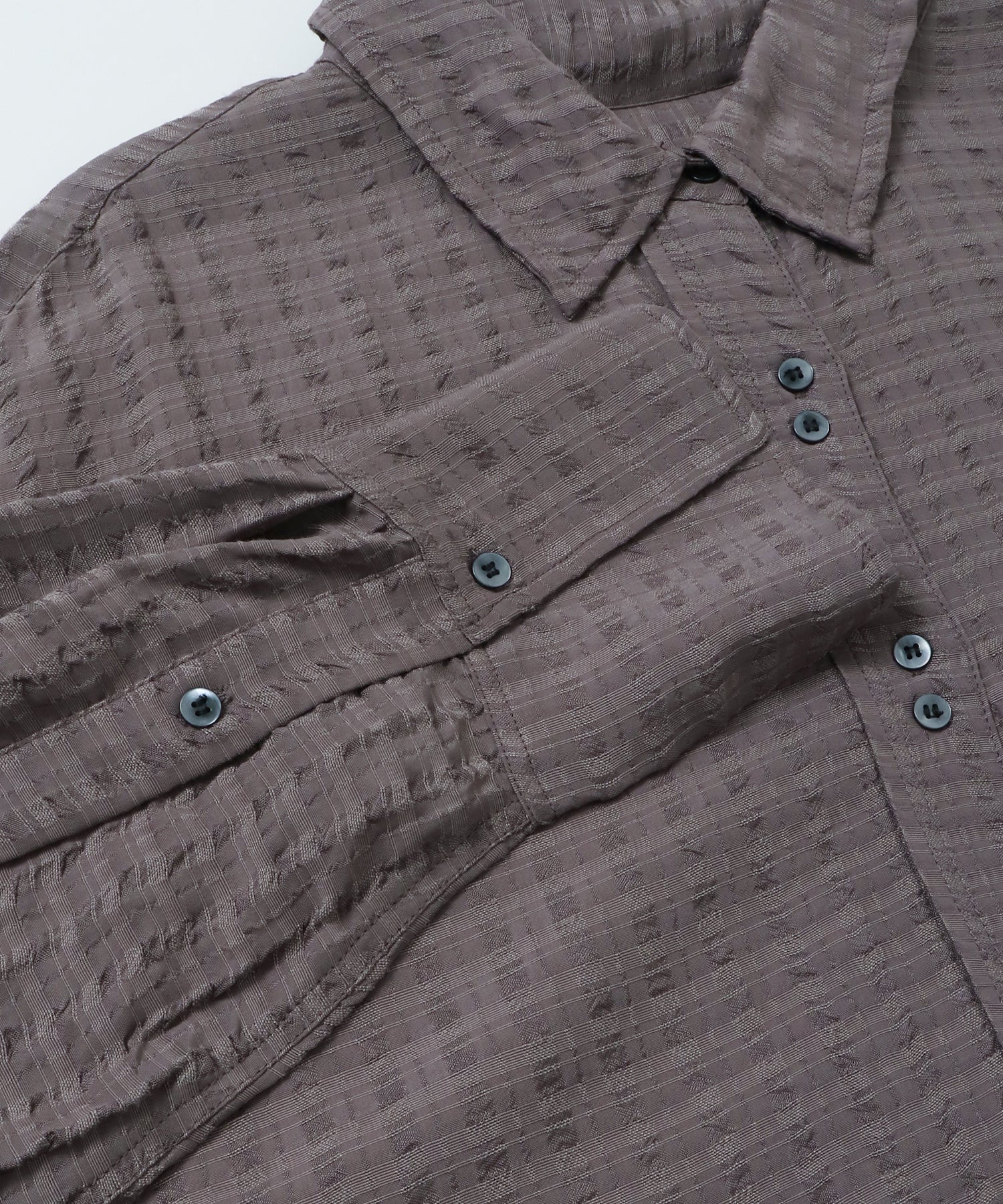 DOBBY CHECK 2-WAY SLEEVE OVERSIZED SHIRT