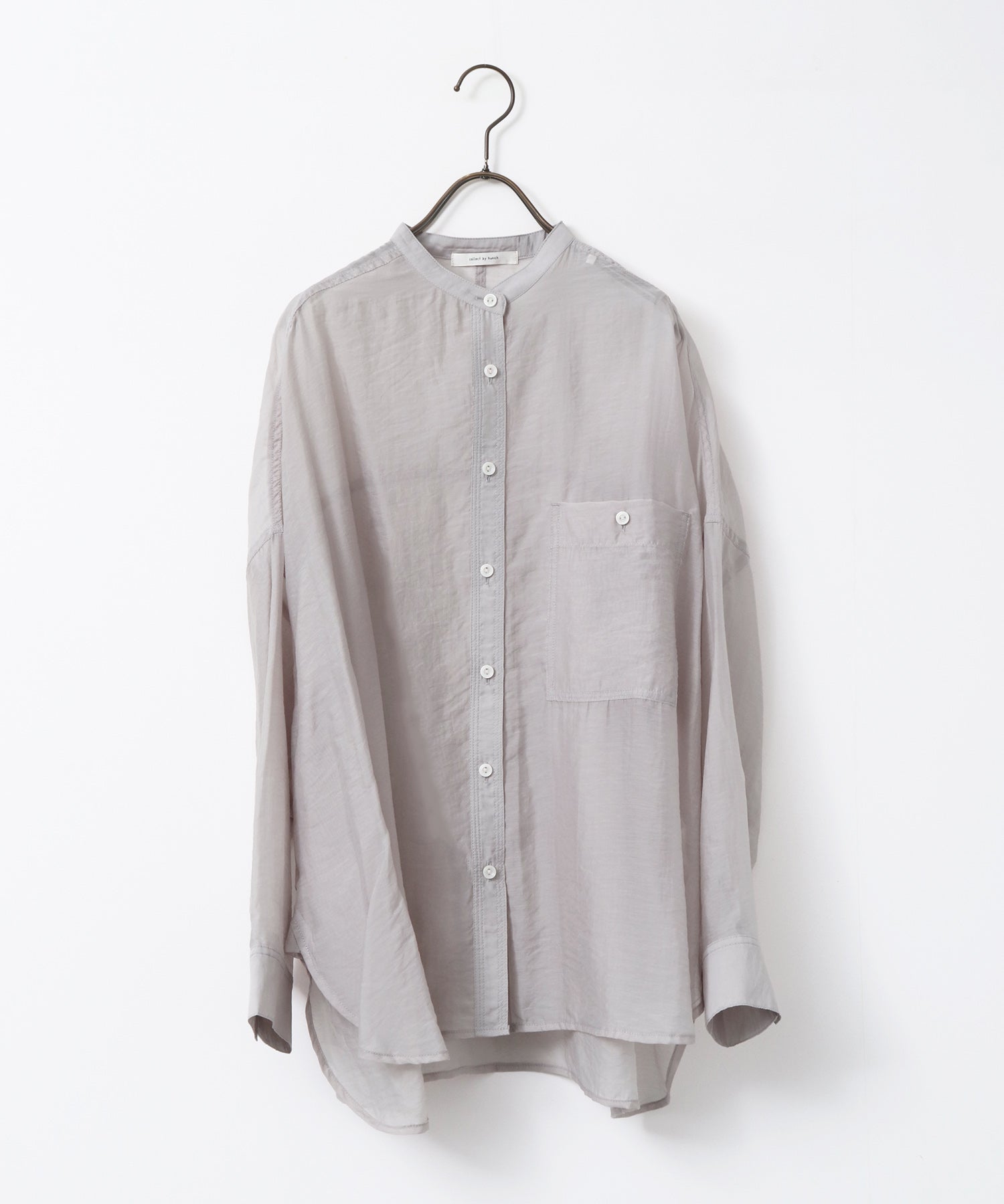 《一部予約》【WEB限定/別注】バンドカラー シアーシャツ