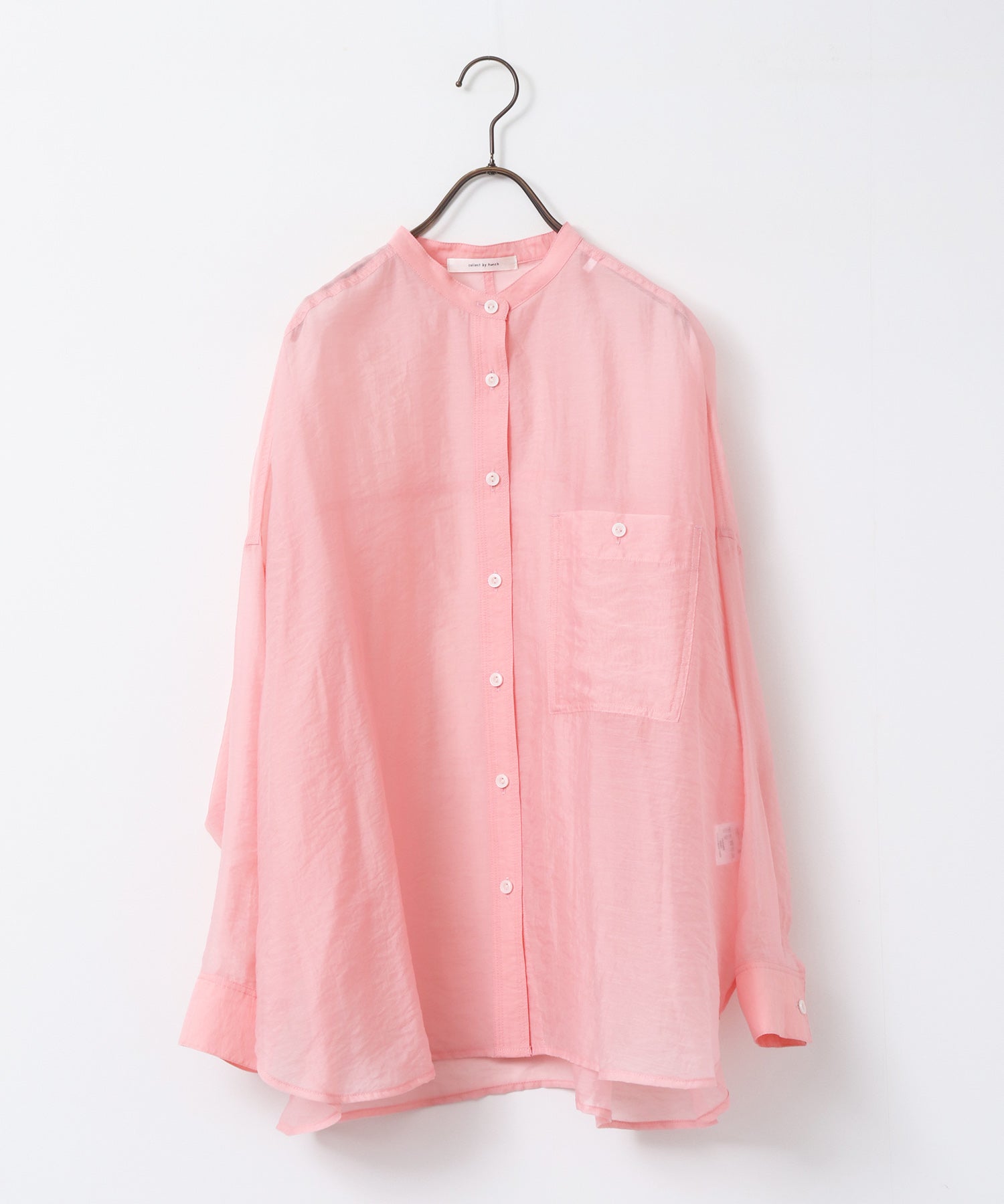 《一部予約》【WEB限定/別注】バンドカラー シアーシャツ