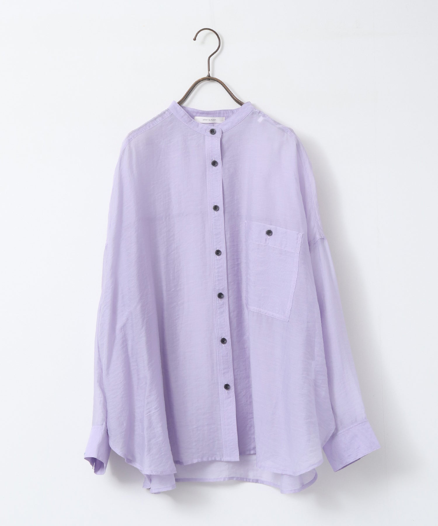 《一部予約》【WEB限定/別注】バンドカラー シアーシャツ