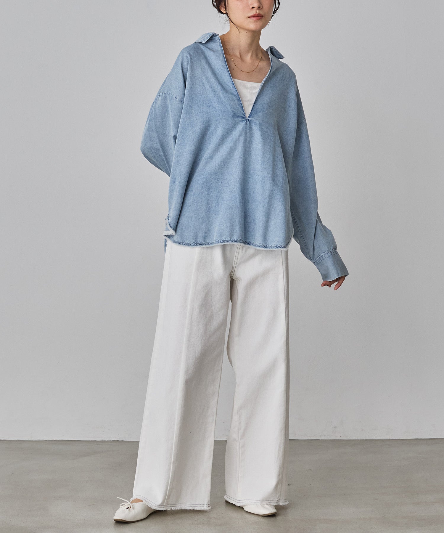 BROAD/TENCEL DENIM SKIPPER SHIRT