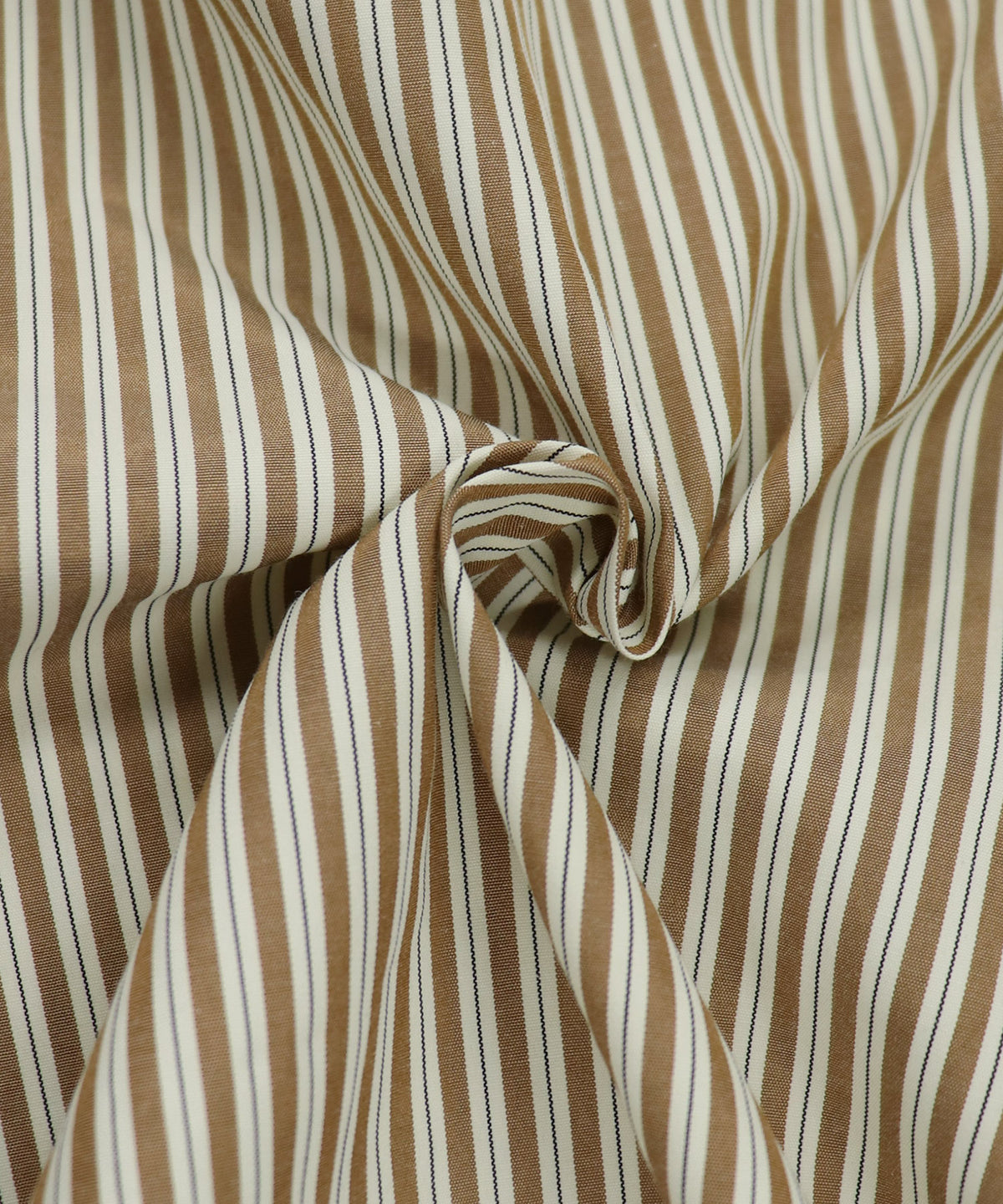 [LIMITED] SLUB-DENIM STRIPED RUFFLED SHIRT