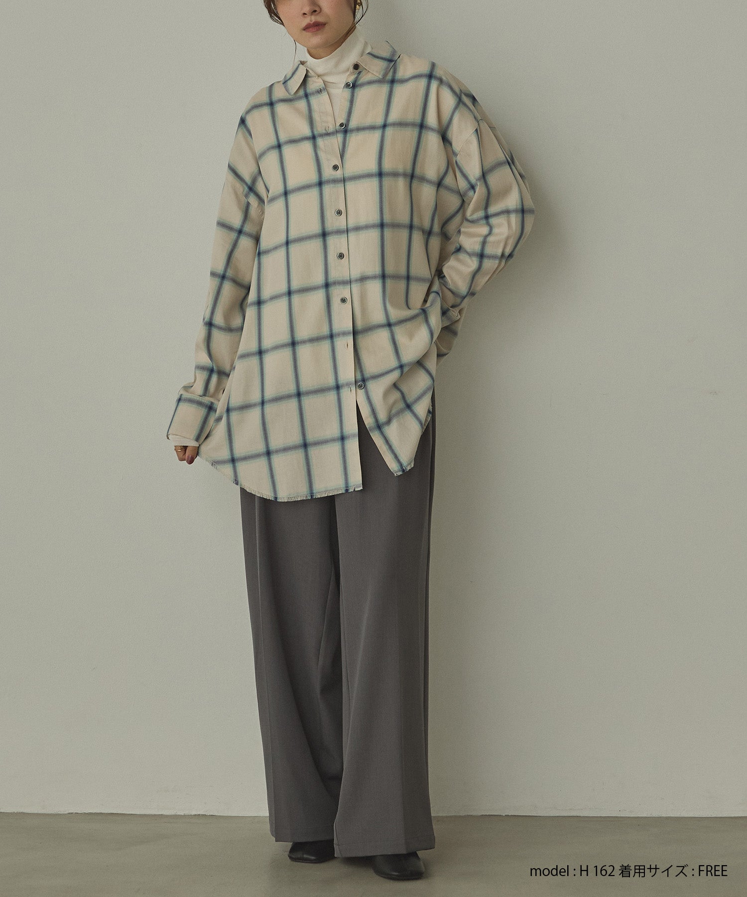 【新色追加】オンブレチェック オーバーシャツ