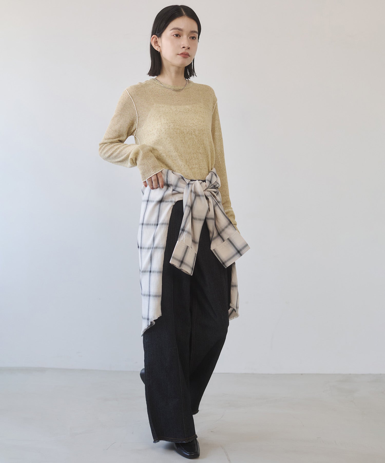 【新色追加】オンブレチェック オーバーシャツ