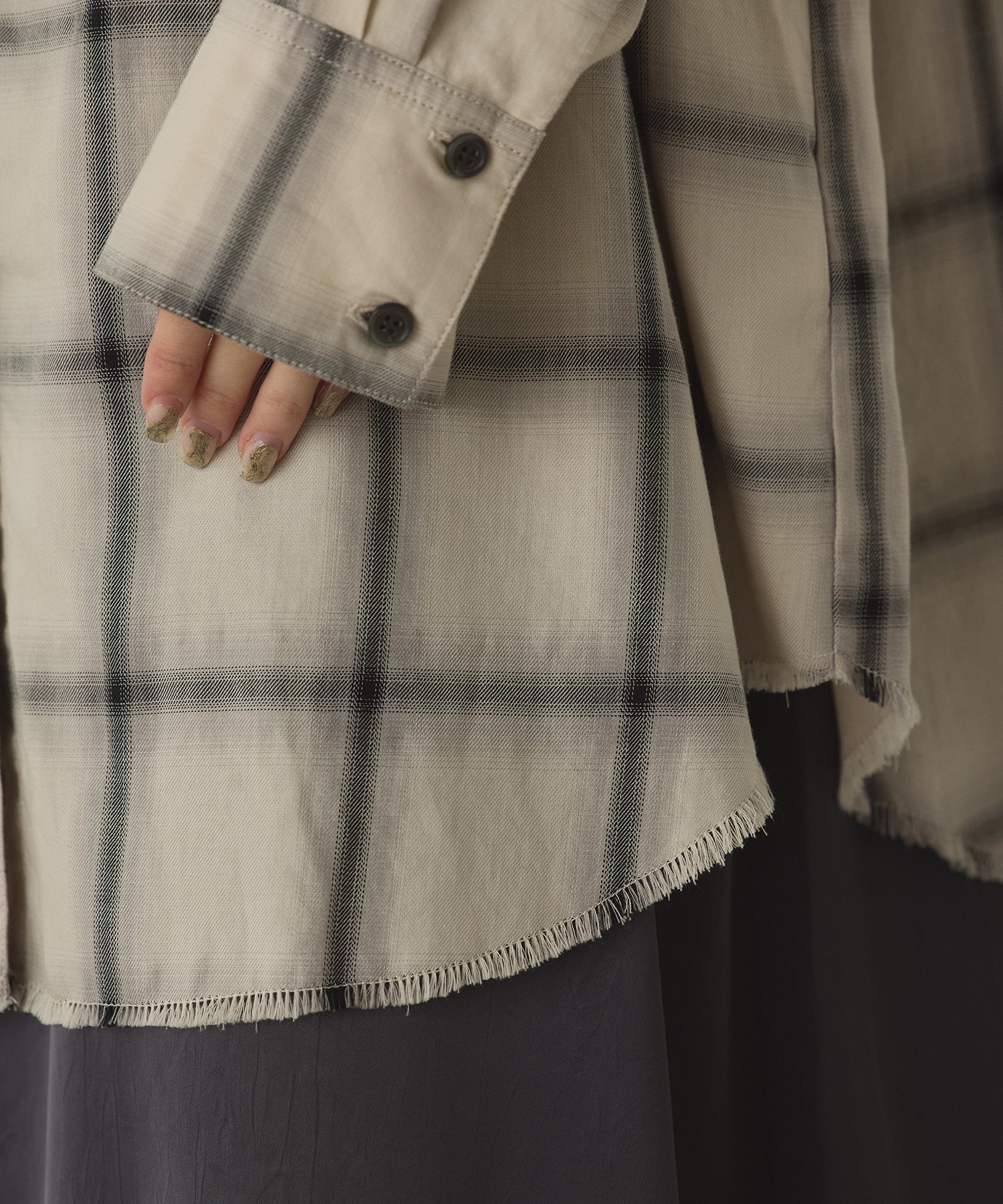 【新色追加】オンブレチェック オーバーシャツ