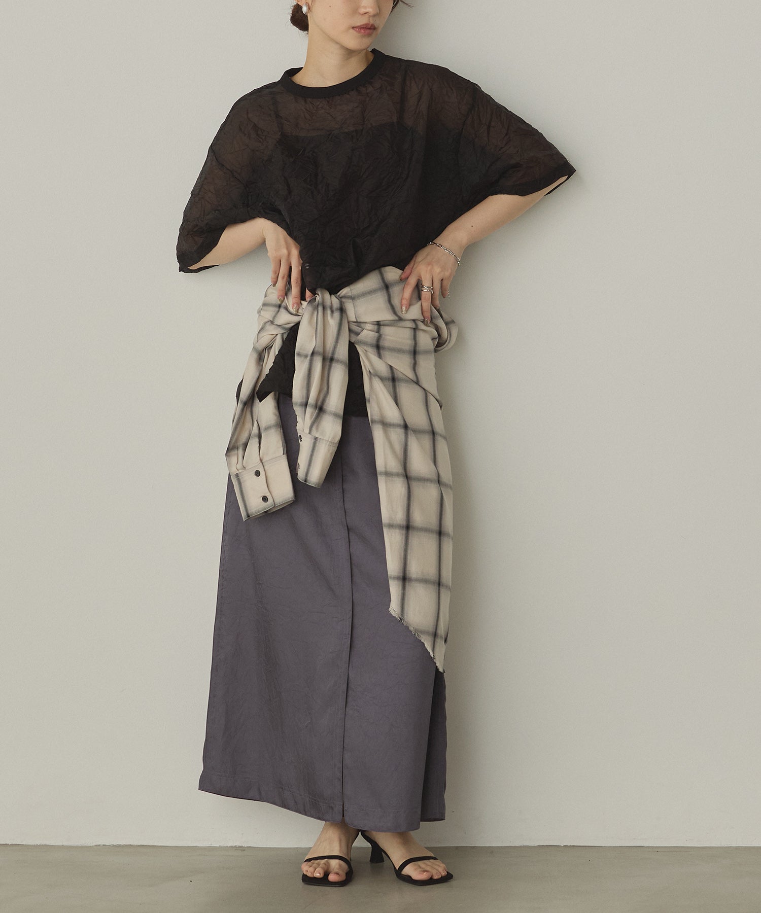 【新色追加】オンブレチェック オーバーシャツ